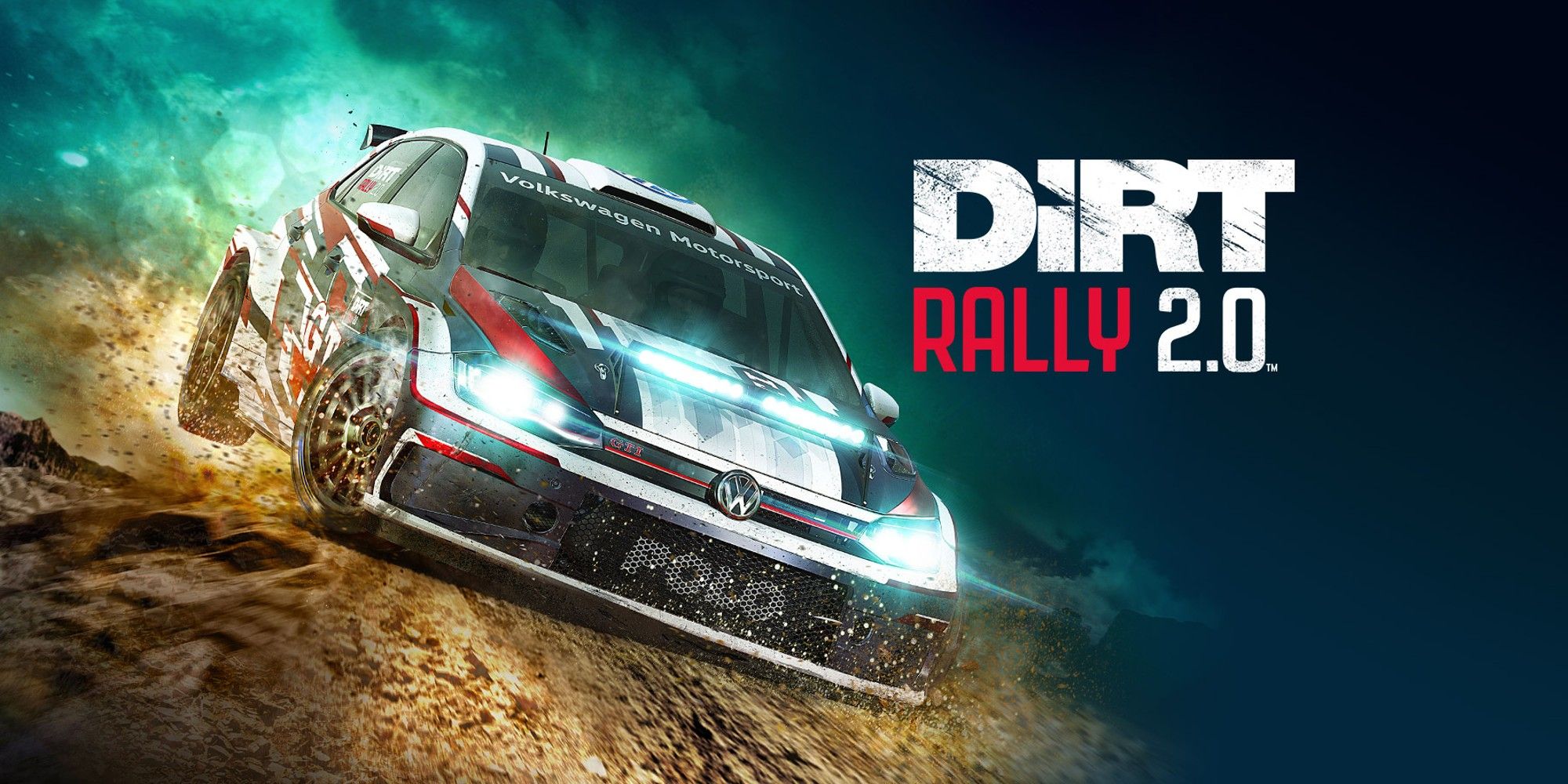 Dirt Rally 2.0 Car blazing across a dirt track