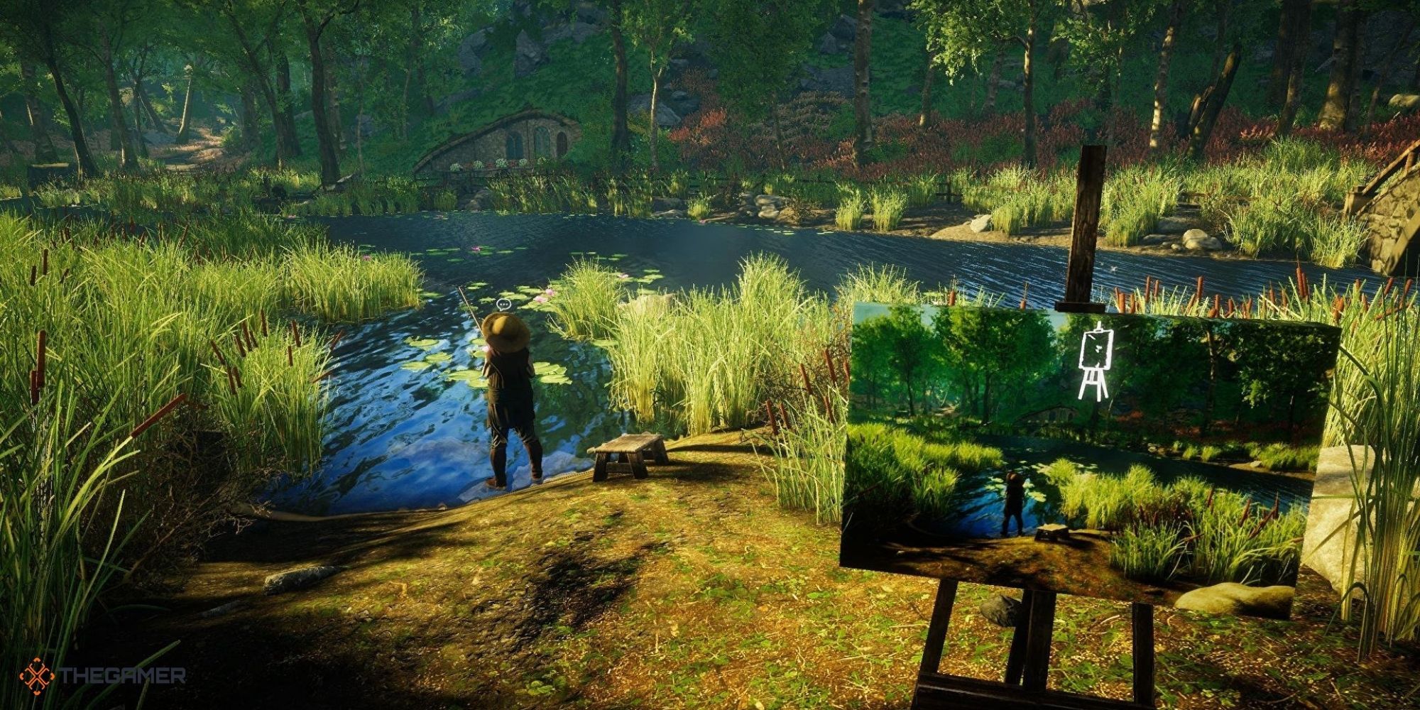 Eastshade - gameplay screenshot of painting being made