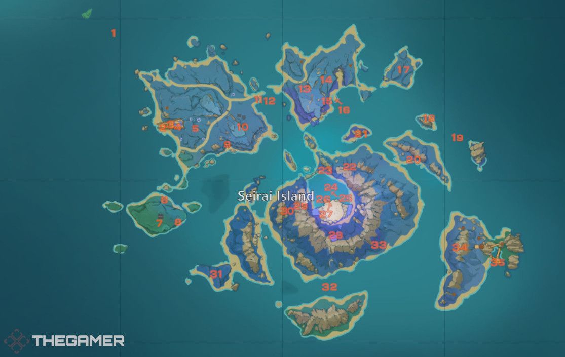 Electroculus locations Serai Island map