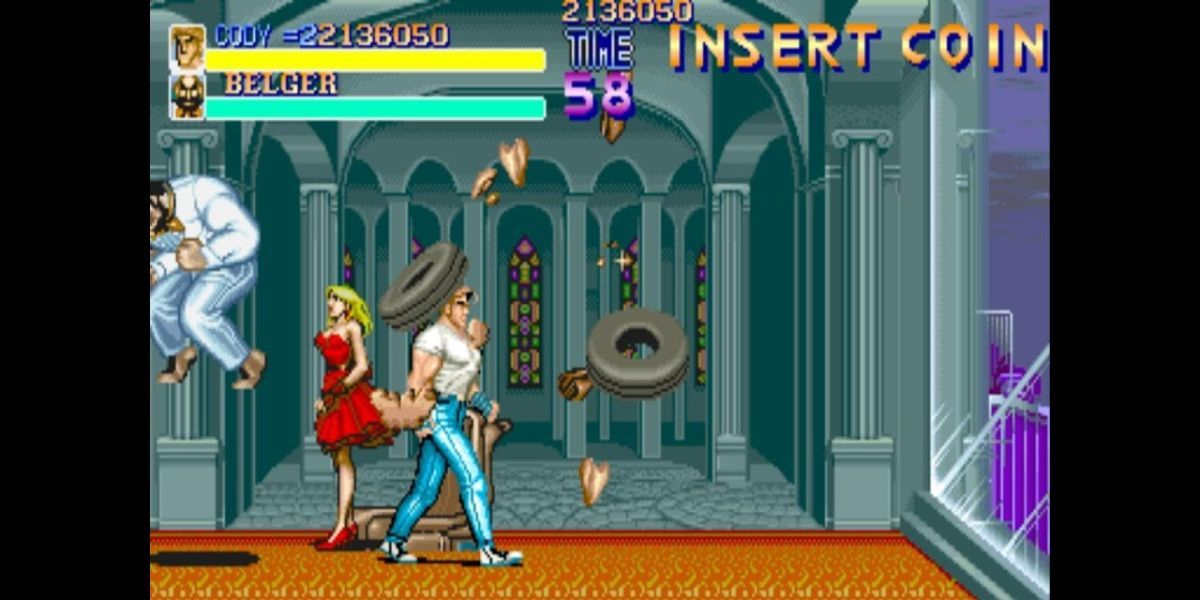 Final Fight arcade cabinet screen shot