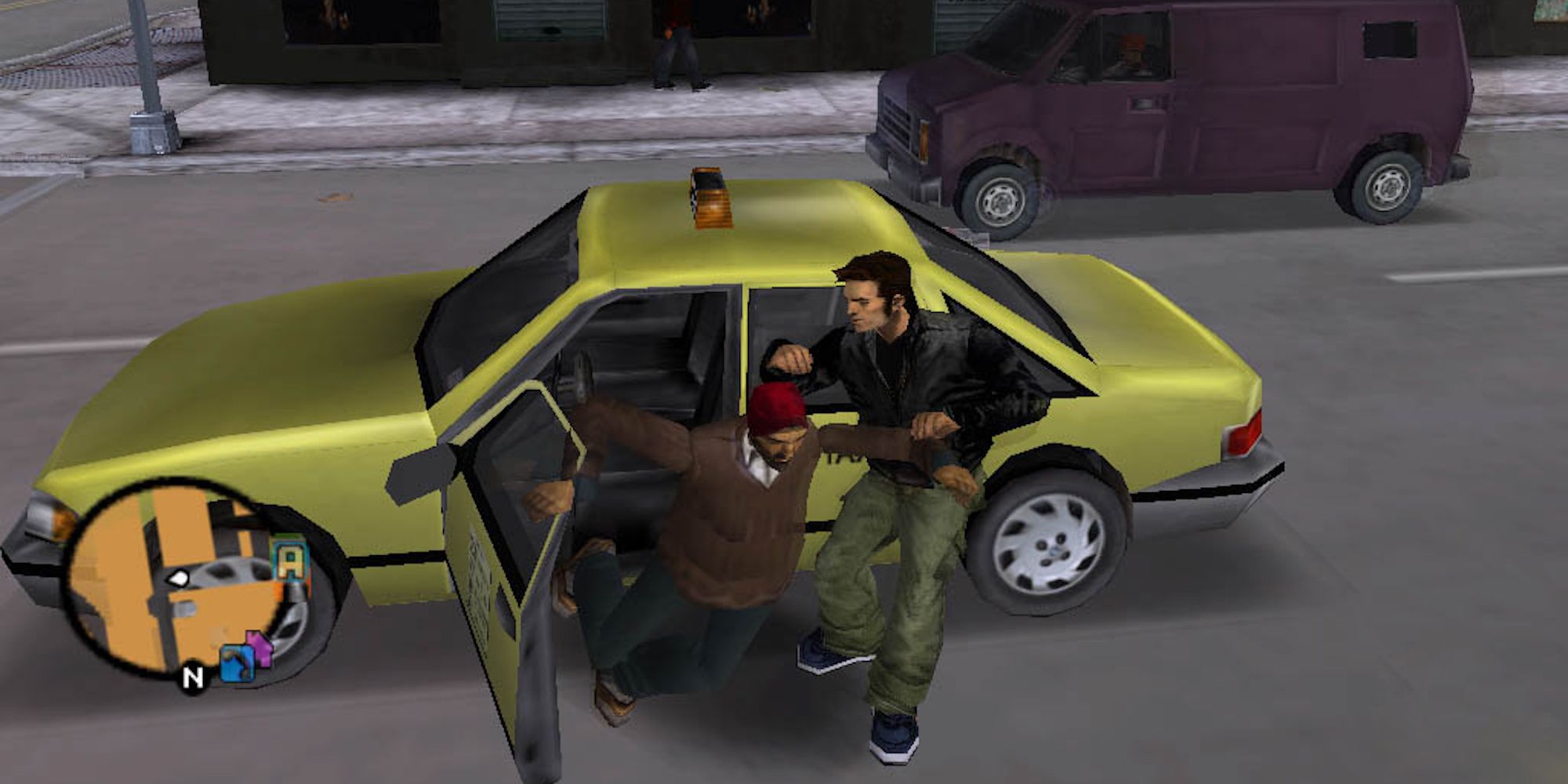 GTA 3 hijacking a cab