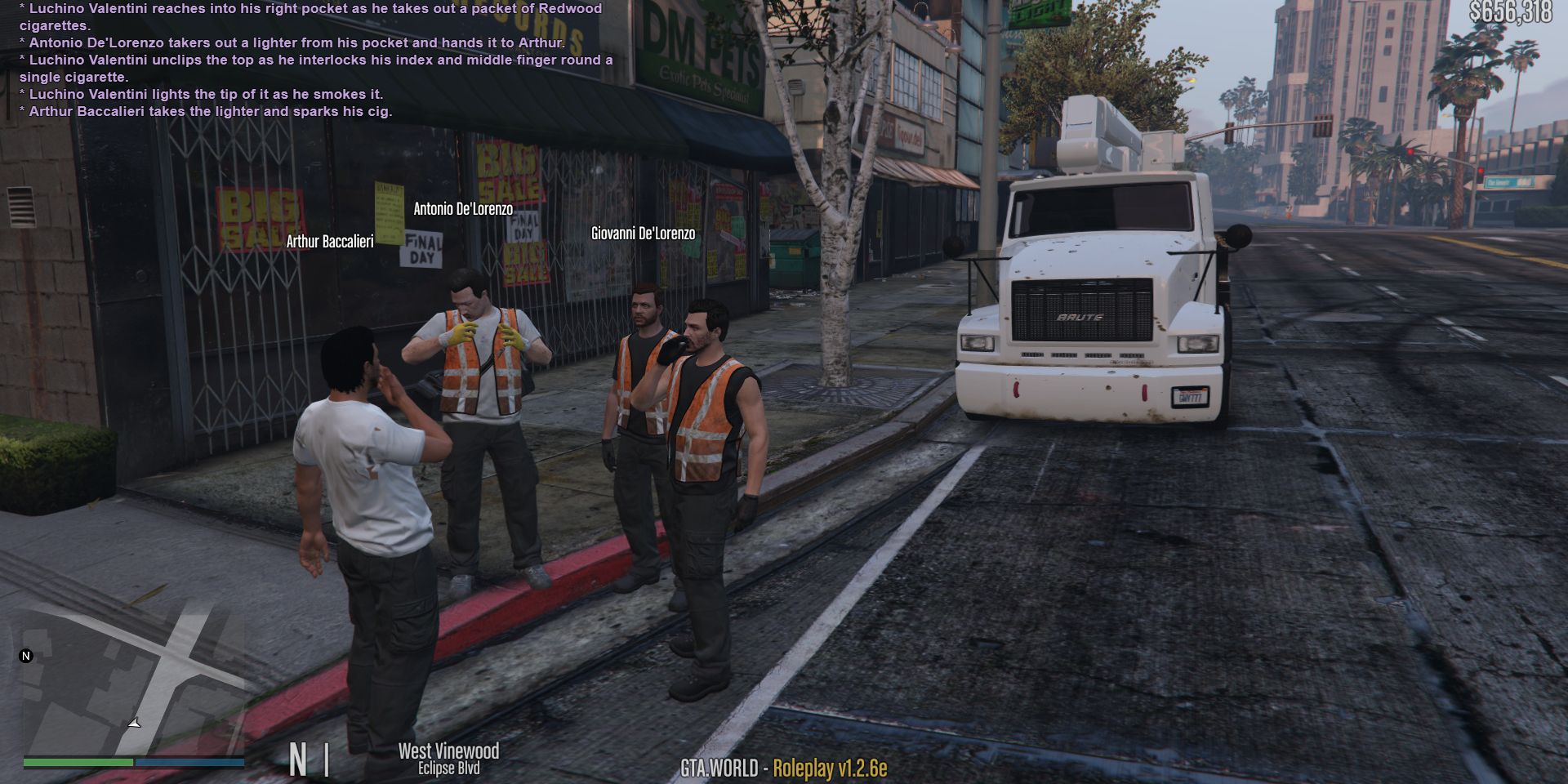 Workers chatting in Grand Theft Auto 5's GTA World RP