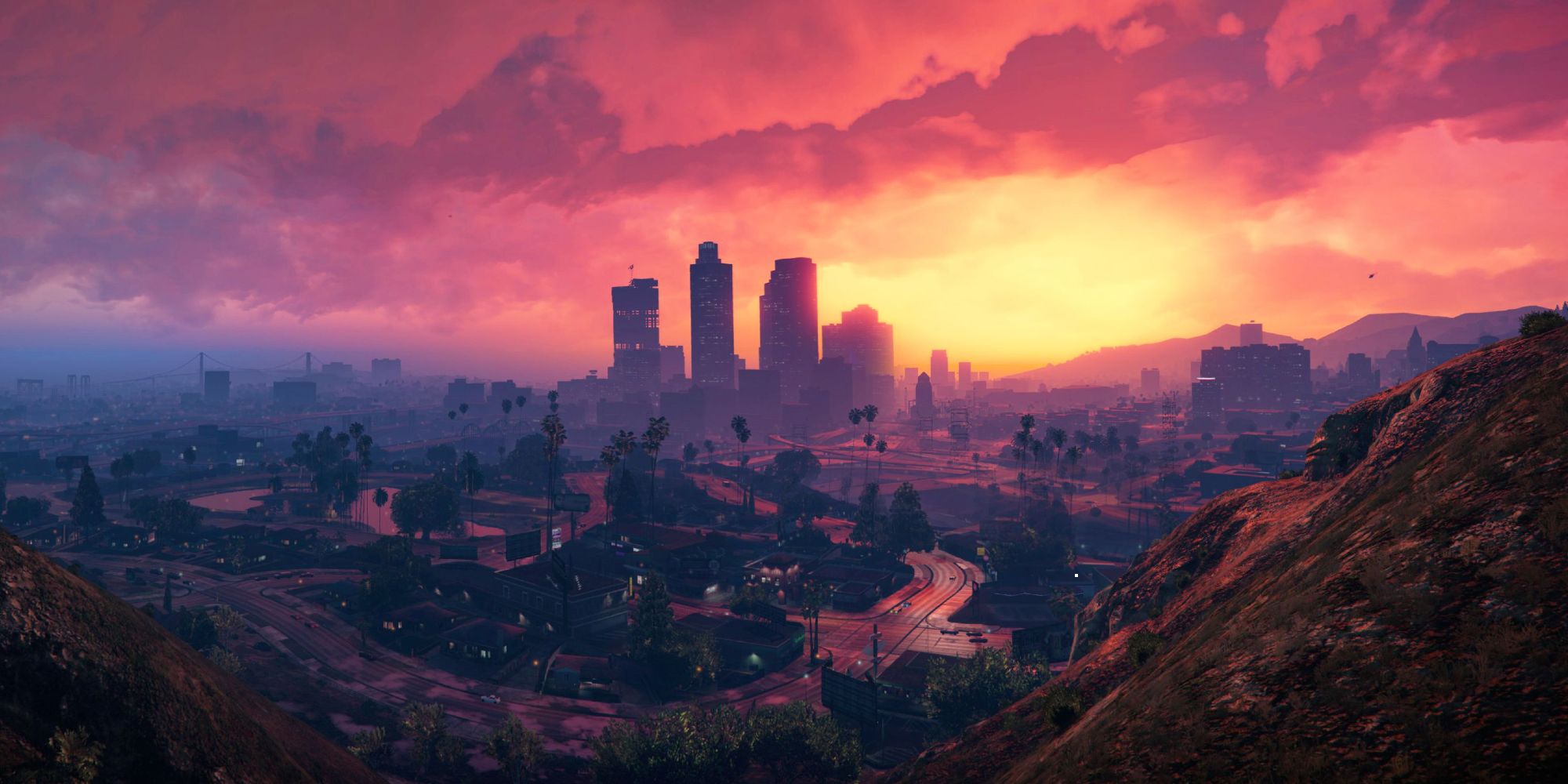 Grand Theft Auto 5's Los Santos skyline