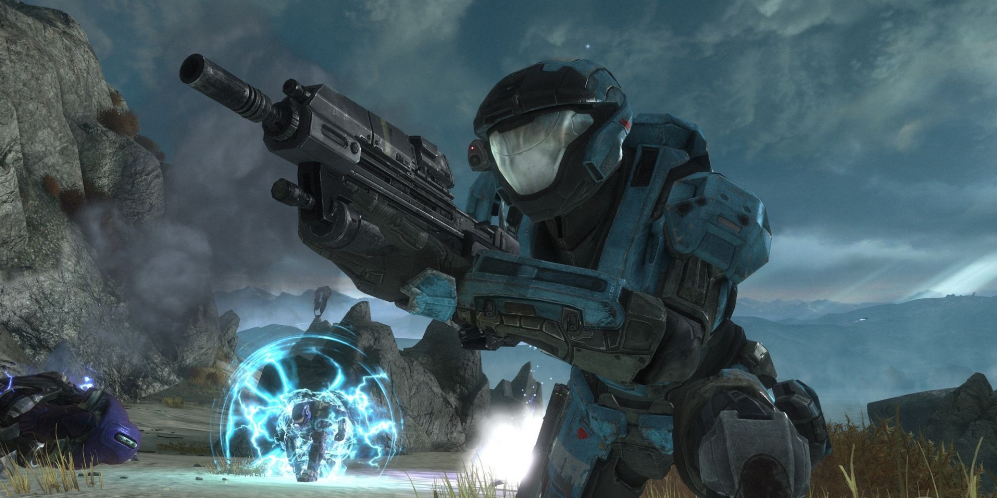 Kat in combat with the Covenant during the events of Halo: Reach