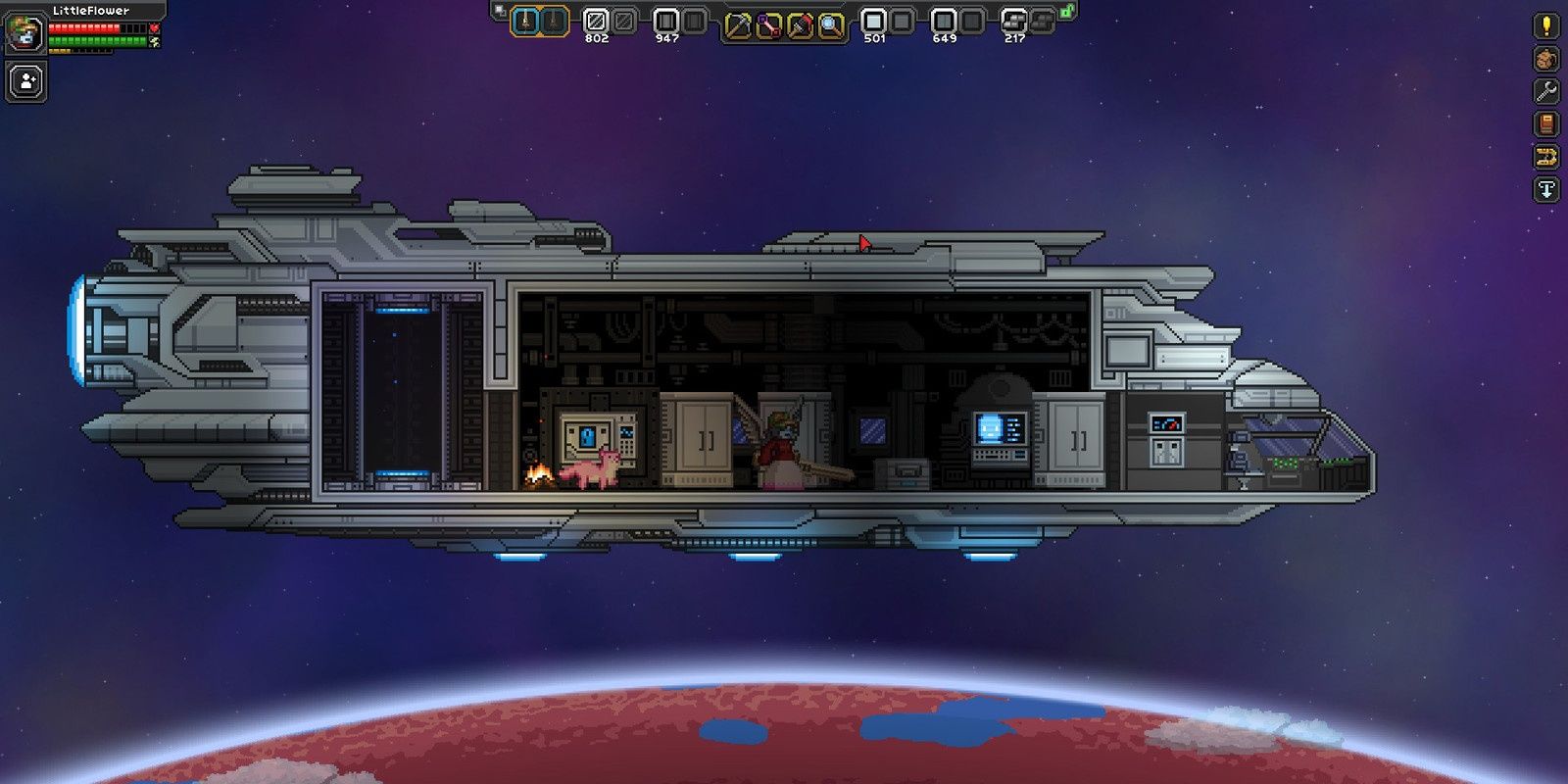 Gameplay from Starbound.