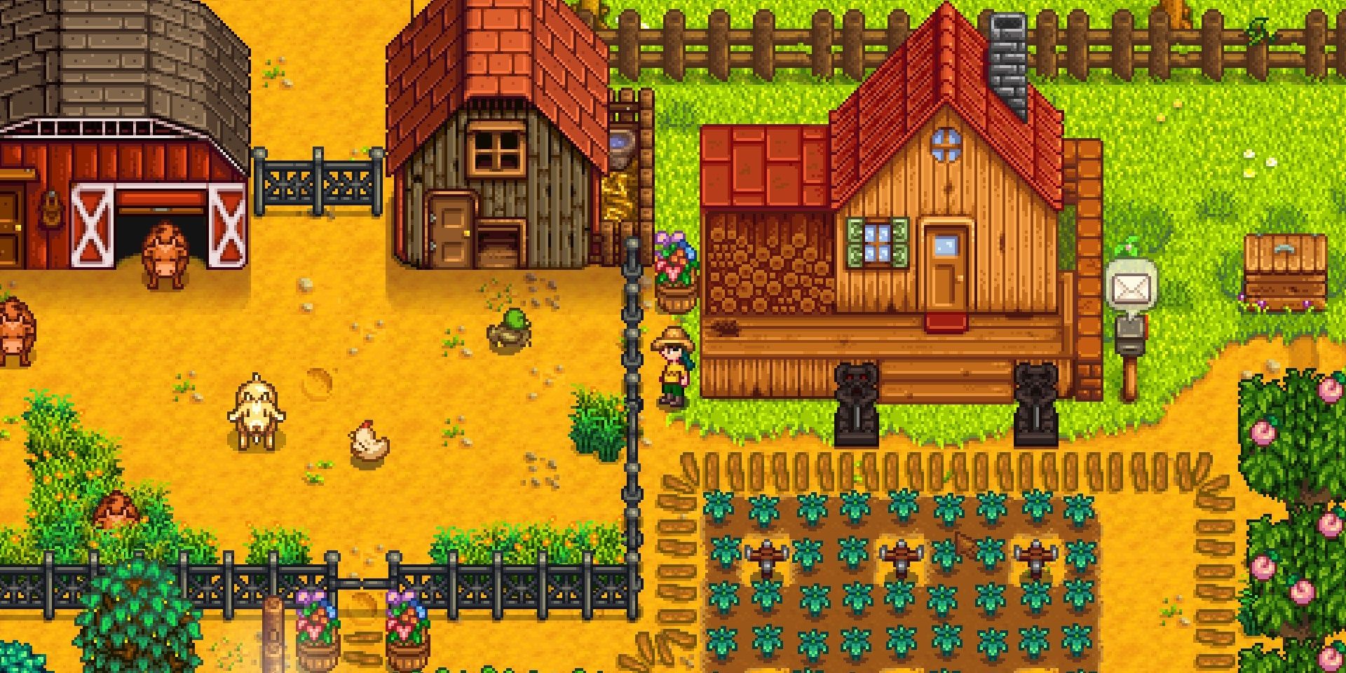 A well-off farm in Stardew Valley.