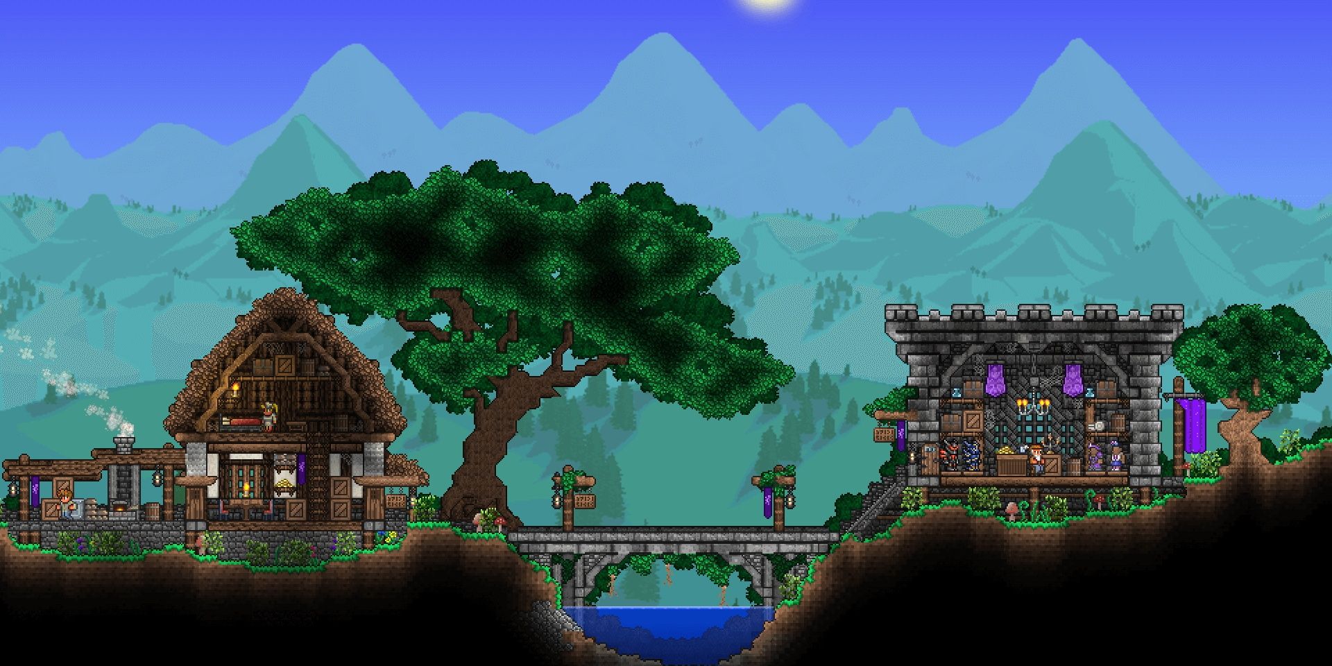 A beautiful homestead created in Terraria.