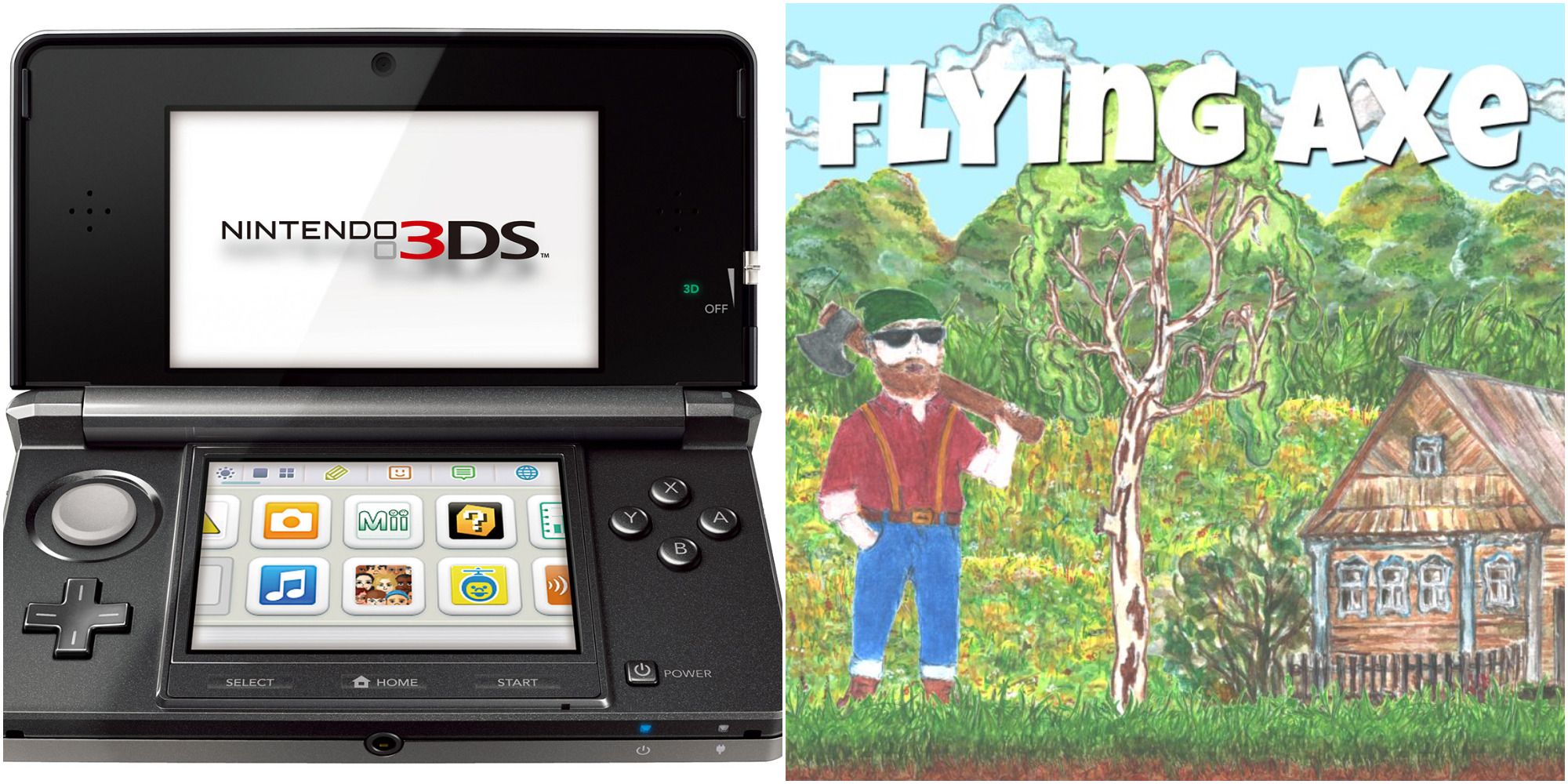 Original Nintendo 3DS Console & Flying Axe Art