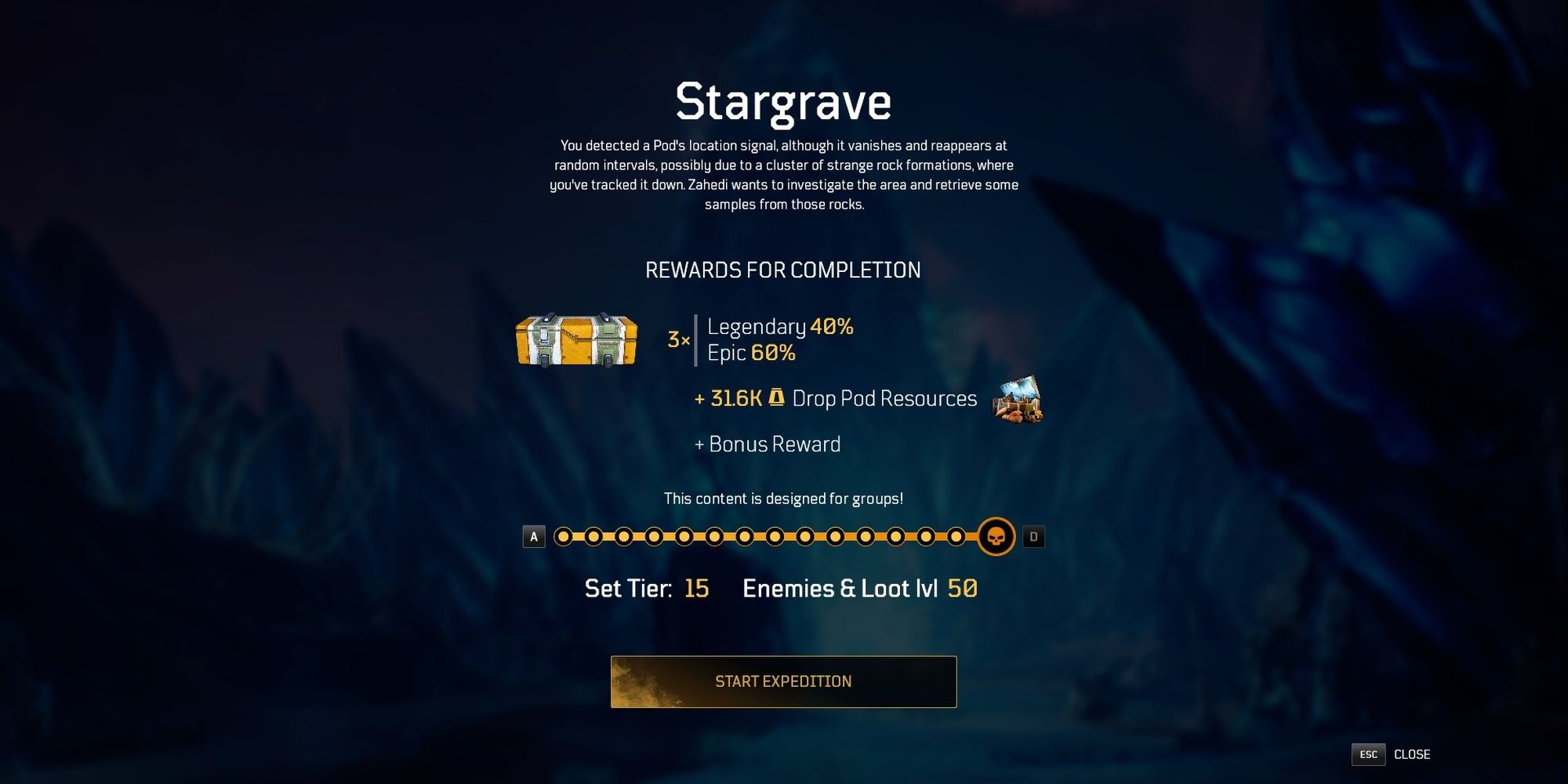 Outriders Stargrave Expedition Updated Rewards