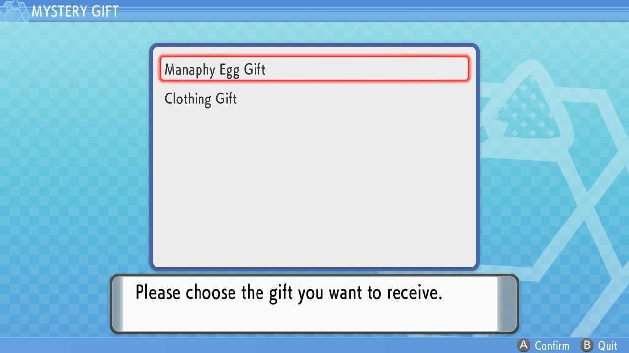 Pokemon Brilliant Diamond & Shining Pearl Mystery Gift Option