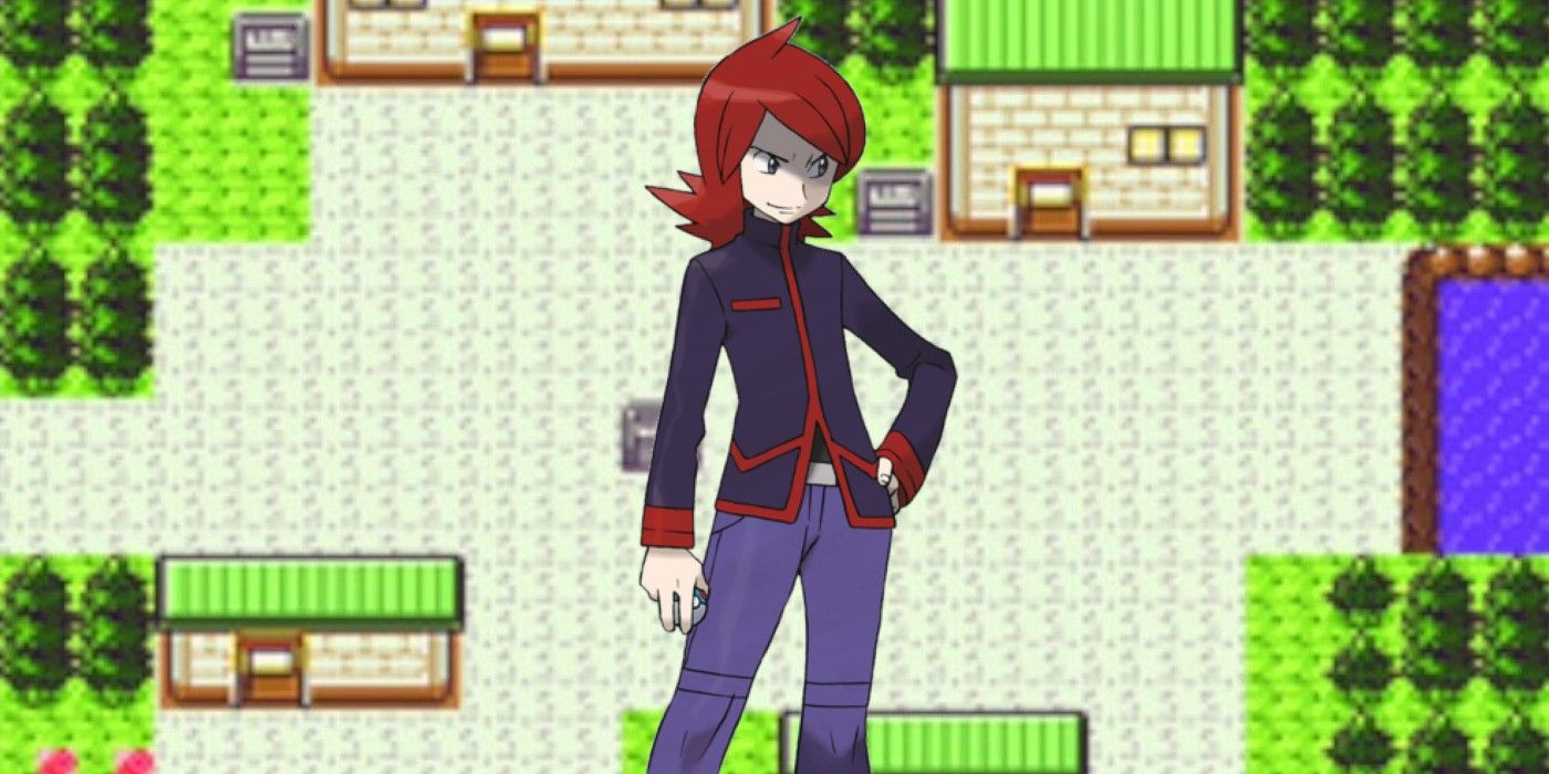 Silver from Pokemon GSC on a background of New Bark Town