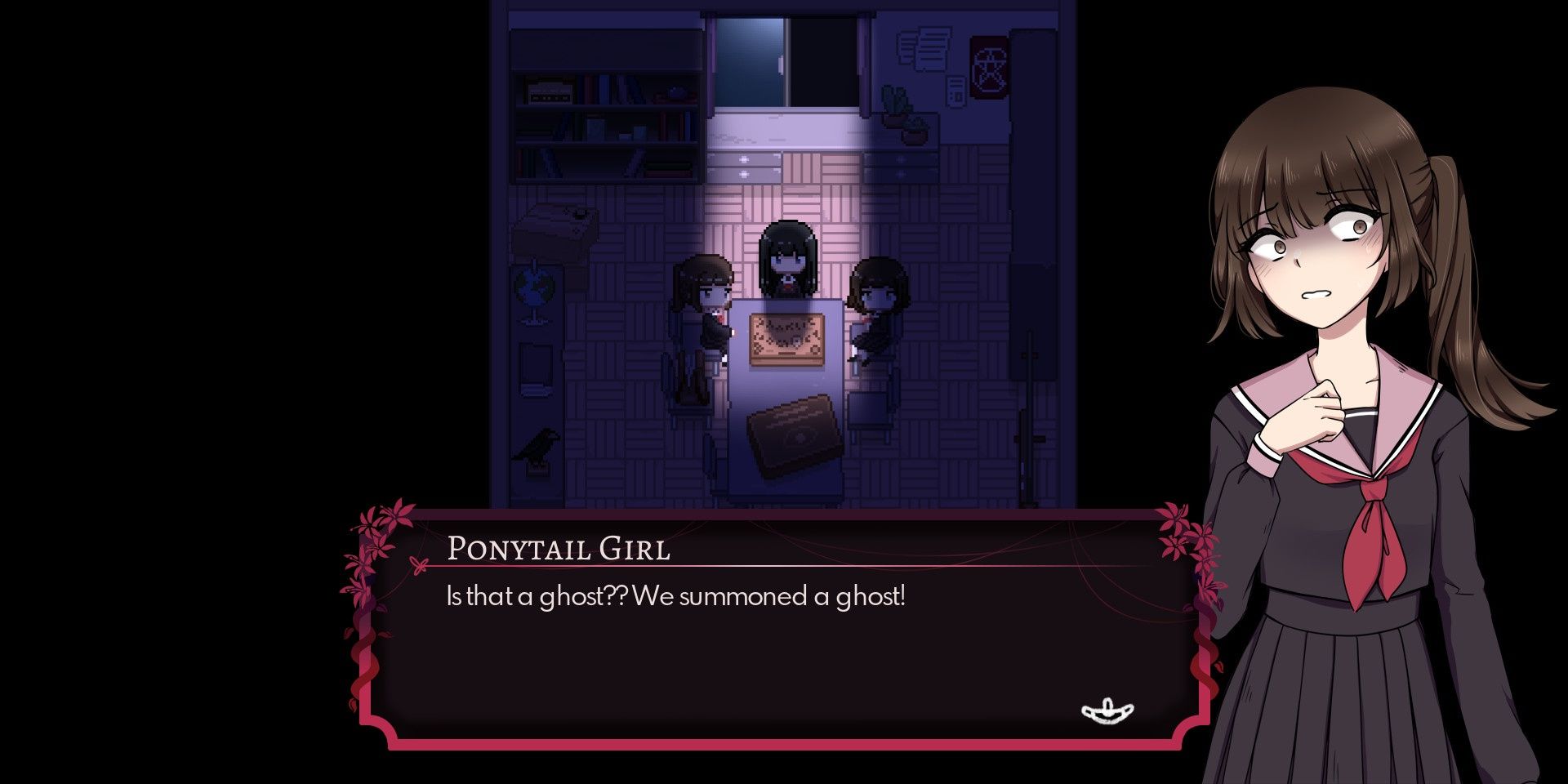 Ponytail Girl worried about ghosts in Project Kat