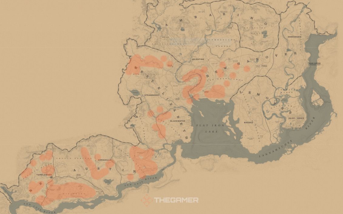 Pronghorn map locations Red Dead Redemption 2 Online