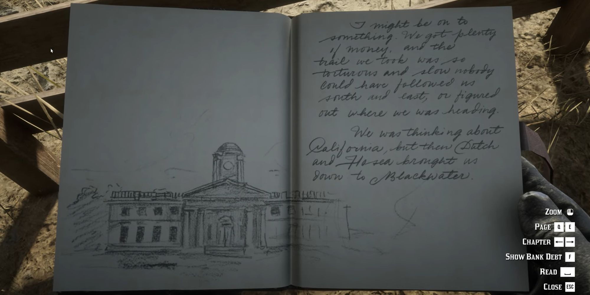 Red Dead Redemption 2 Screenshot Of Arthur's Journal
