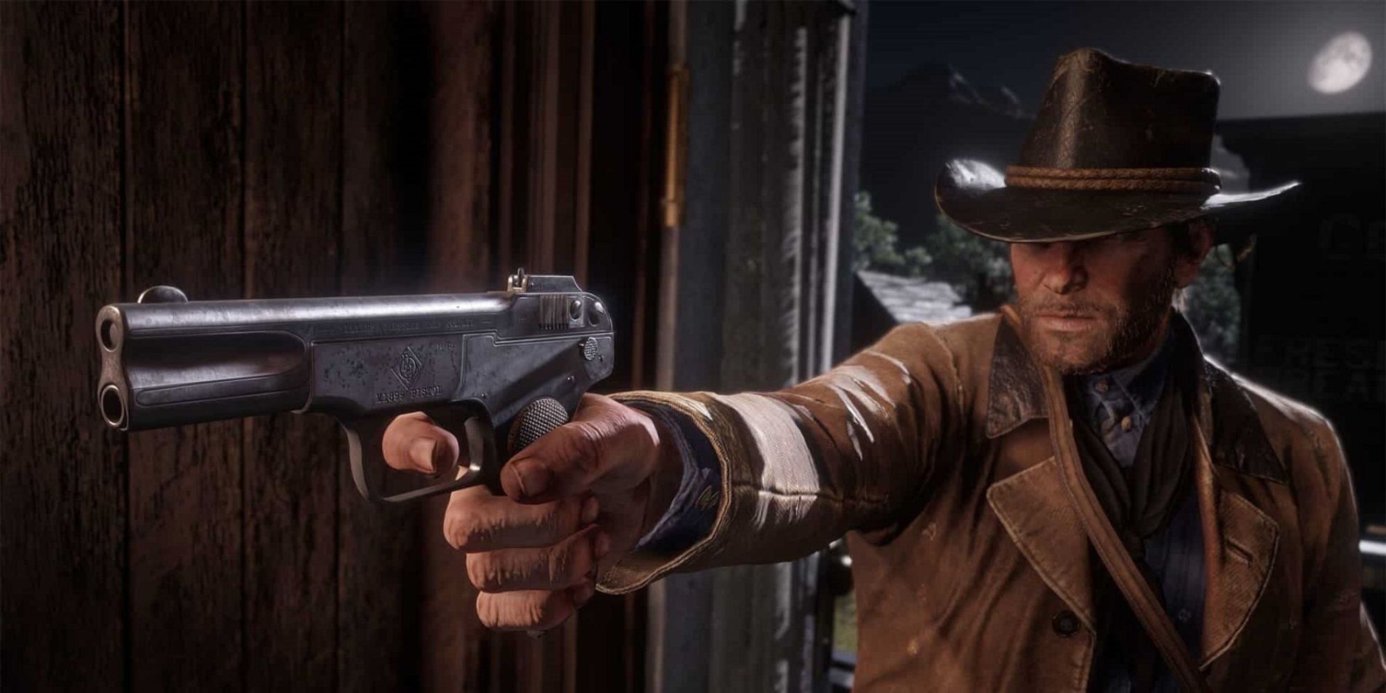 Red Dead Redemption 2 Screenshot of Arthur With Pistol