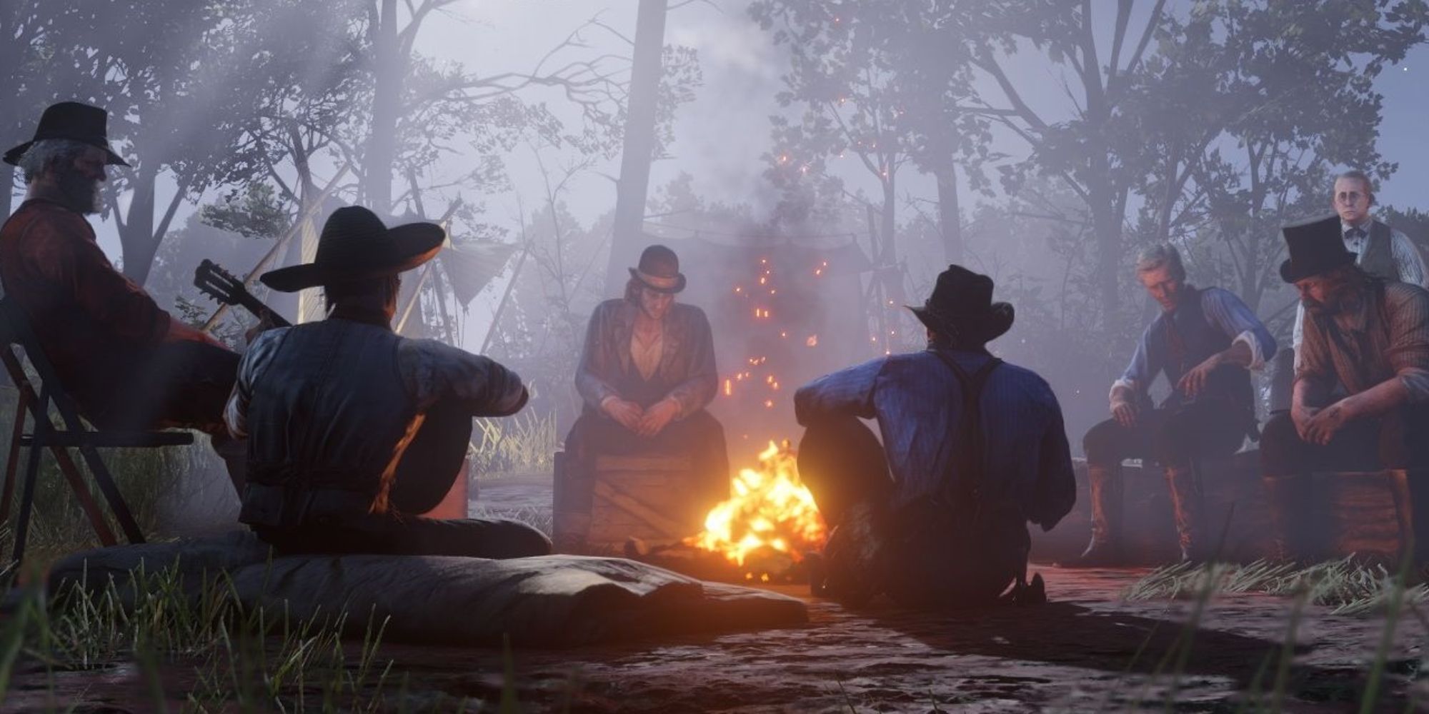 Red Dead Redemption 2 Screenshot of Camp Campfire