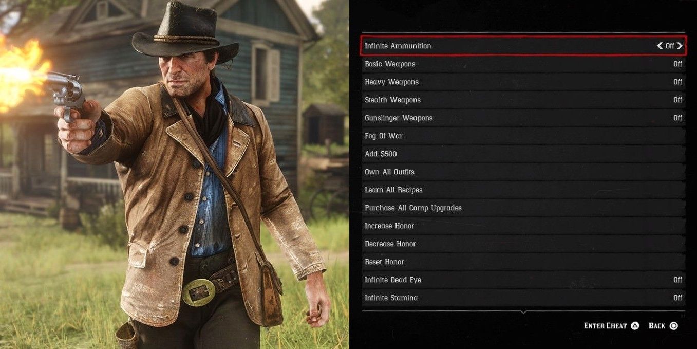 Red Dead Redemption 2 cheat code input screen