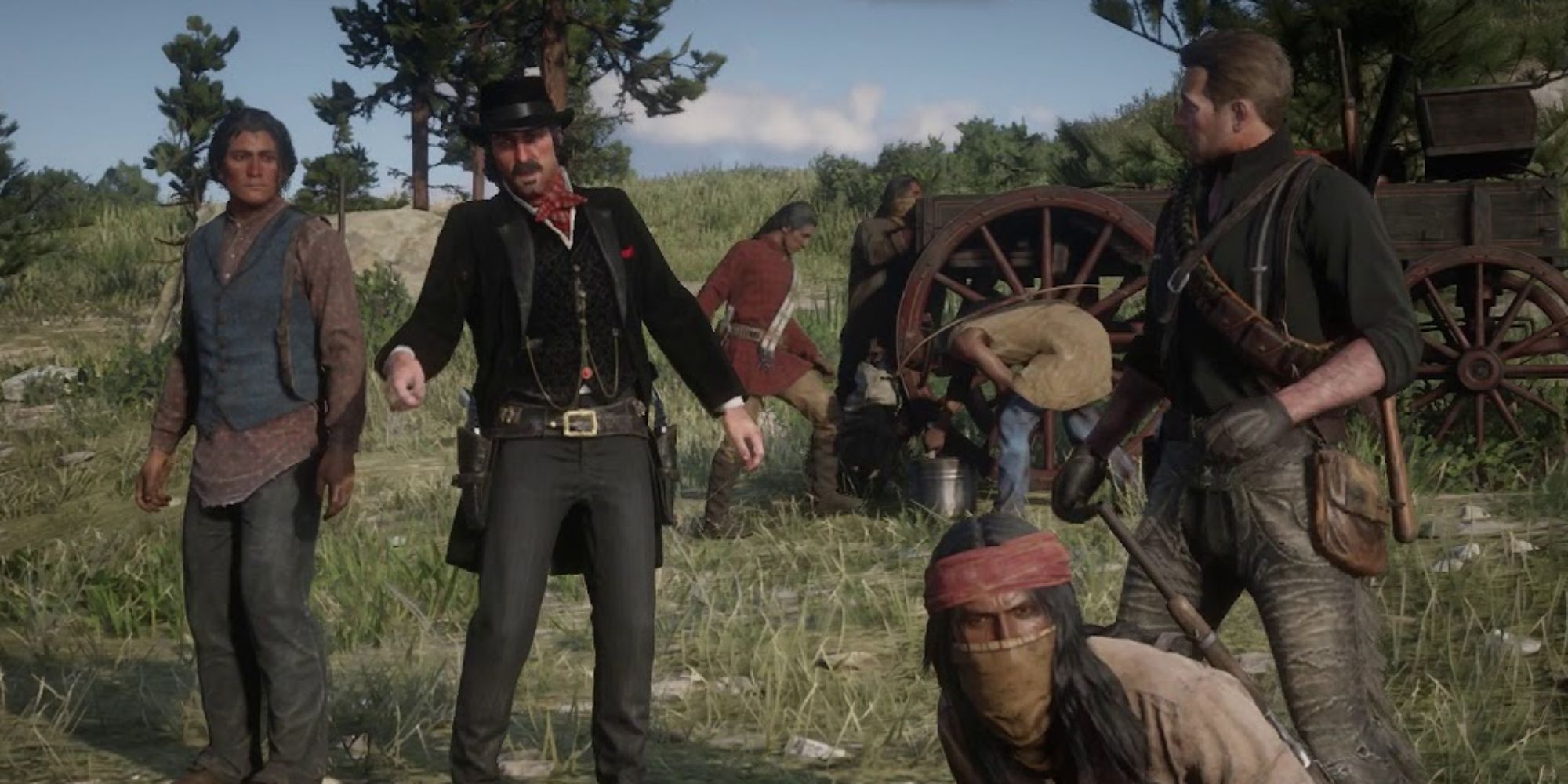 Red Dead Redemption 2 Screenshot Of Dutch Helping Eagle Flies