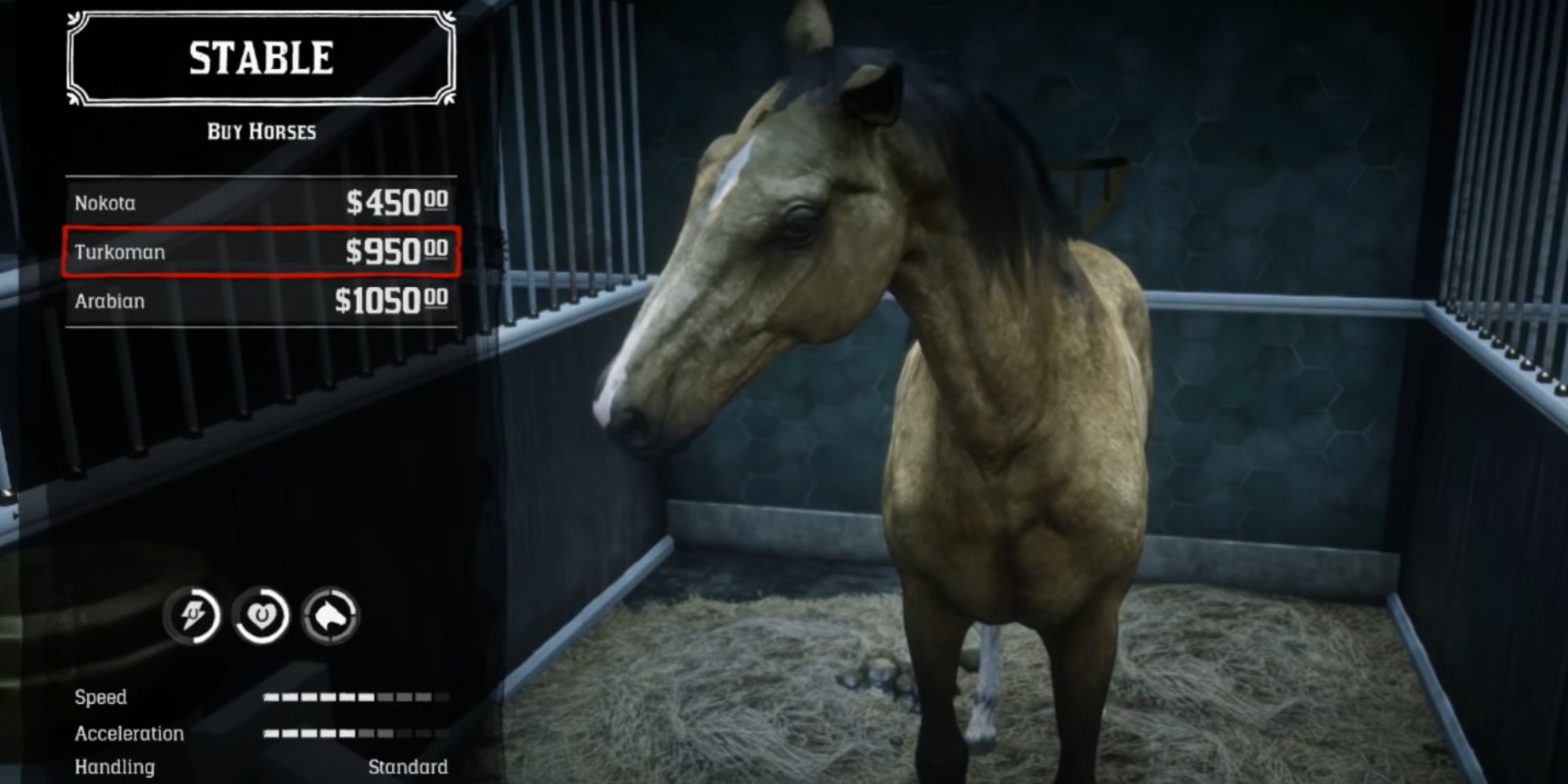 Red Dead Redemption 2 Screenshot Of Turkoman Horse In Stable