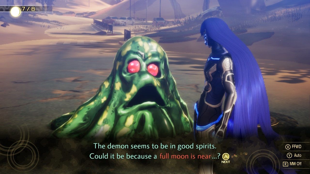 Shin Megami Tensei 5 recruiting slime near full moon