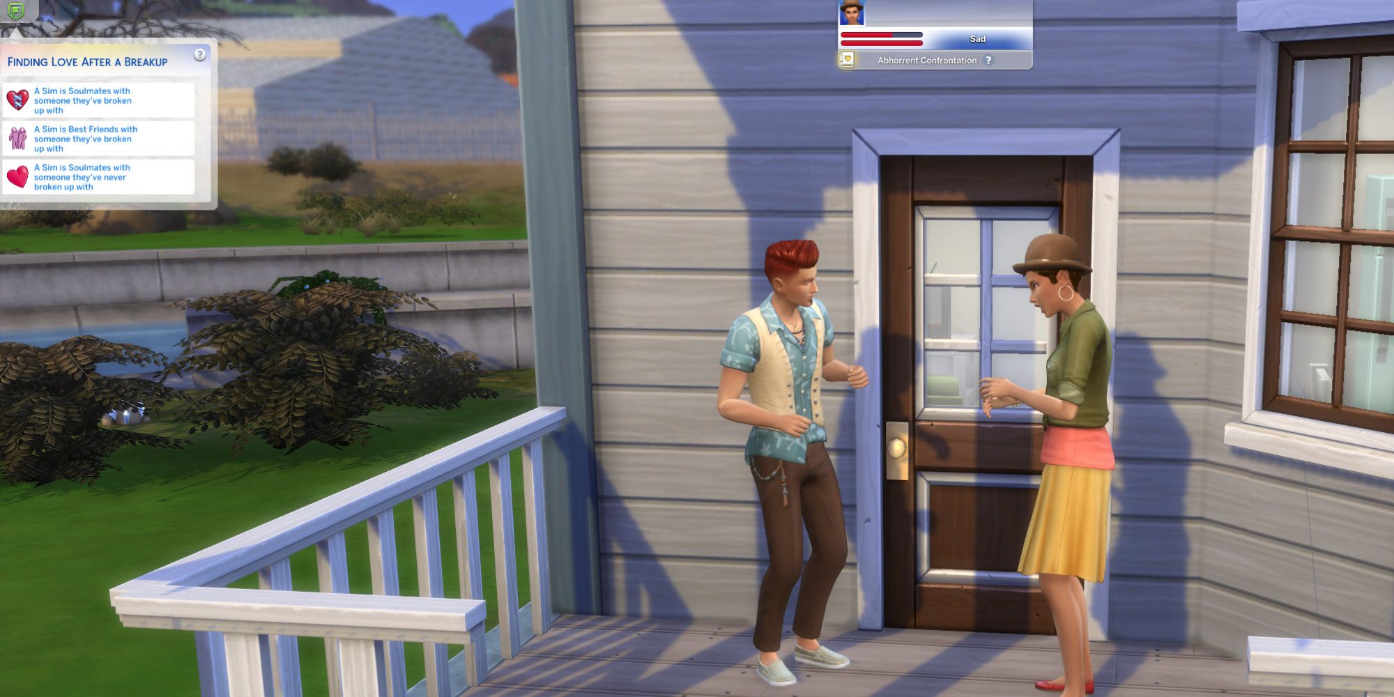 Sims 4 sims arguing after breakup in scenario