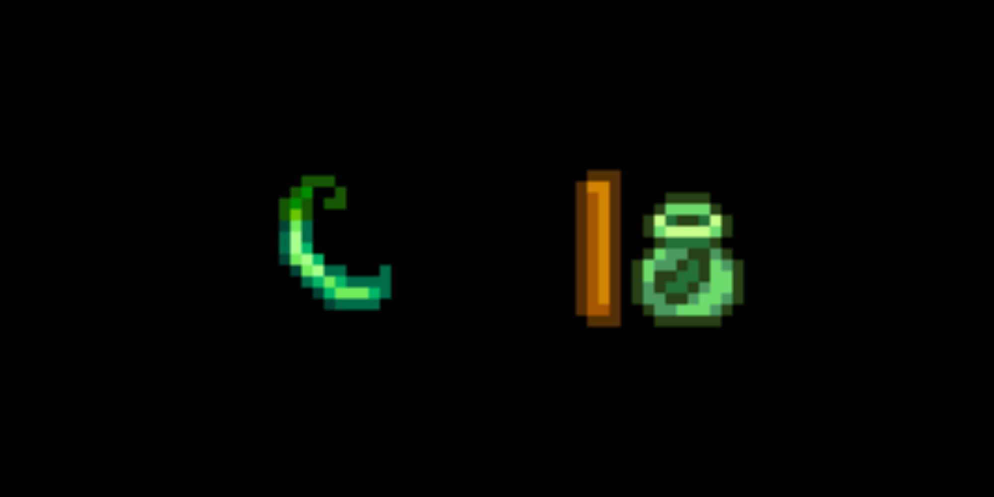 Stardew Valley Green Beans, crop and seed bag sprite