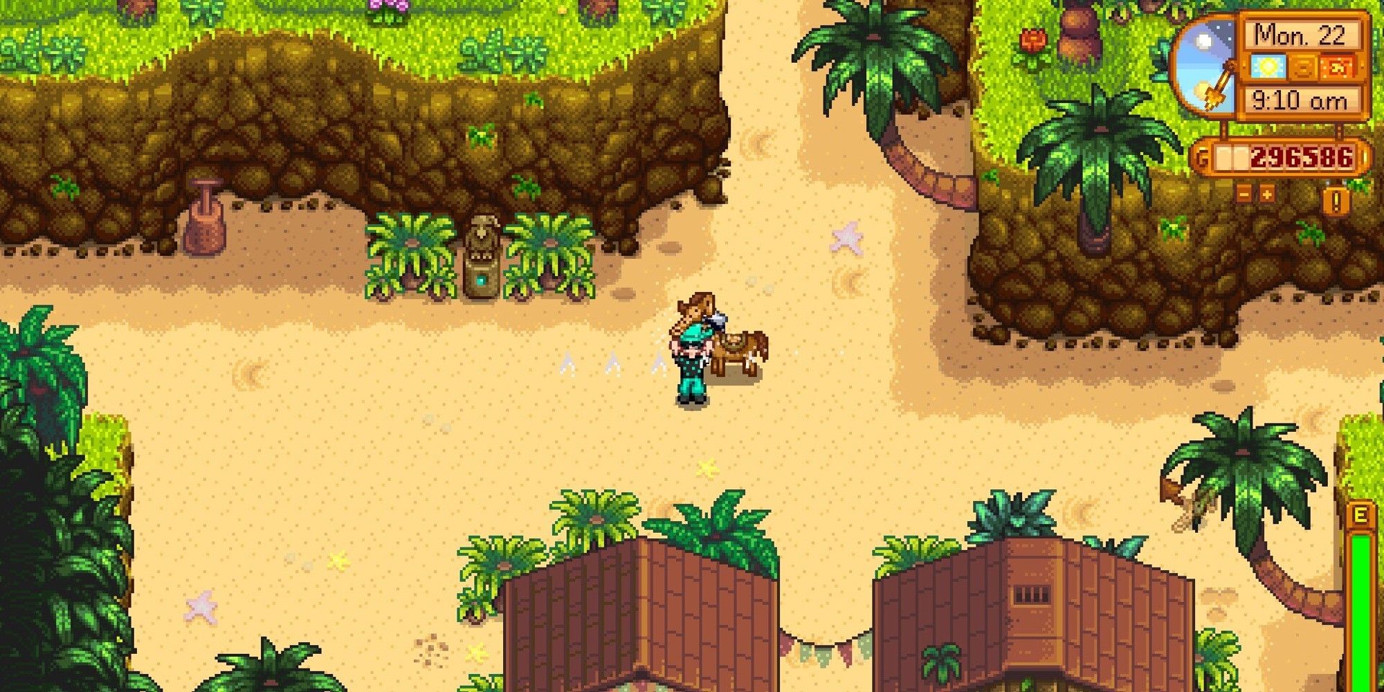 player holding horse flute while on ginger island