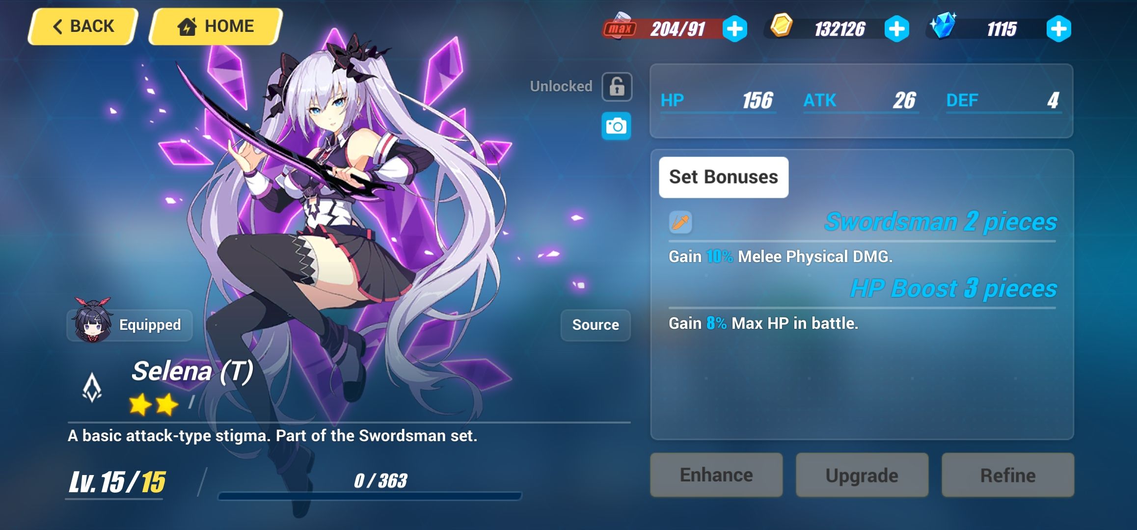 Stigmata Selena Honkai Impact 3 description explanation