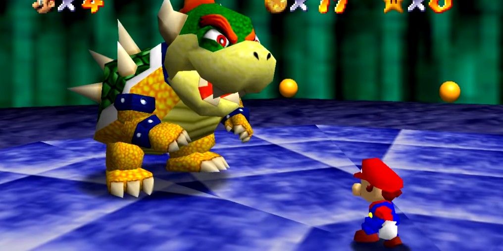 Nintendo Super Mario 64 Mario vs Bowser boss battle