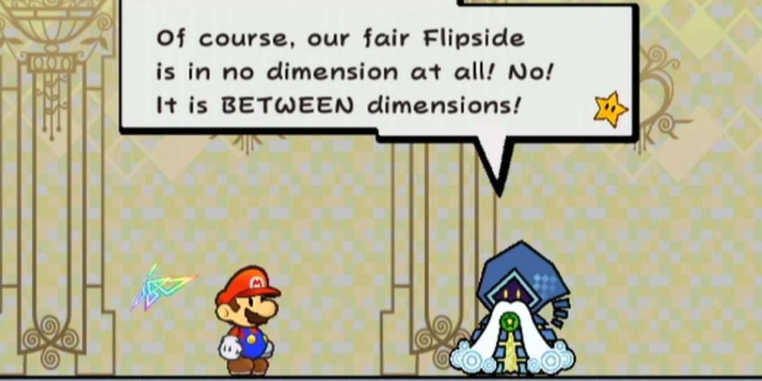 Super Paper Mario - Mario talks to Merlon