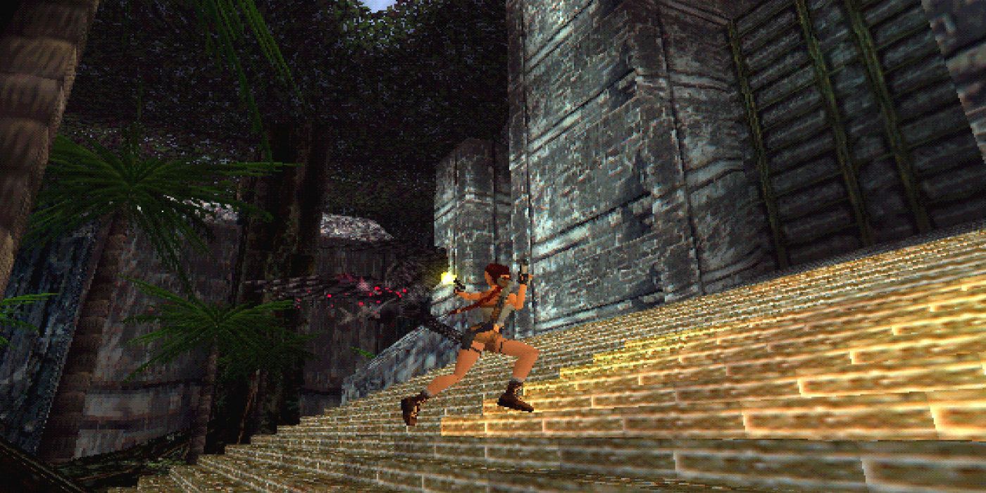 TR Lara run and gun in Tomb Raider 3