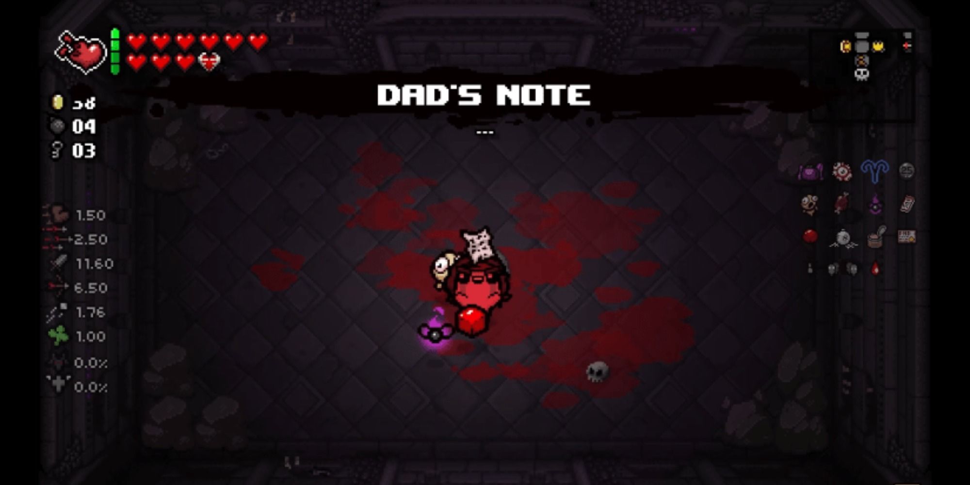 Taking Dad's Note in The Binding of Isaac Repentance