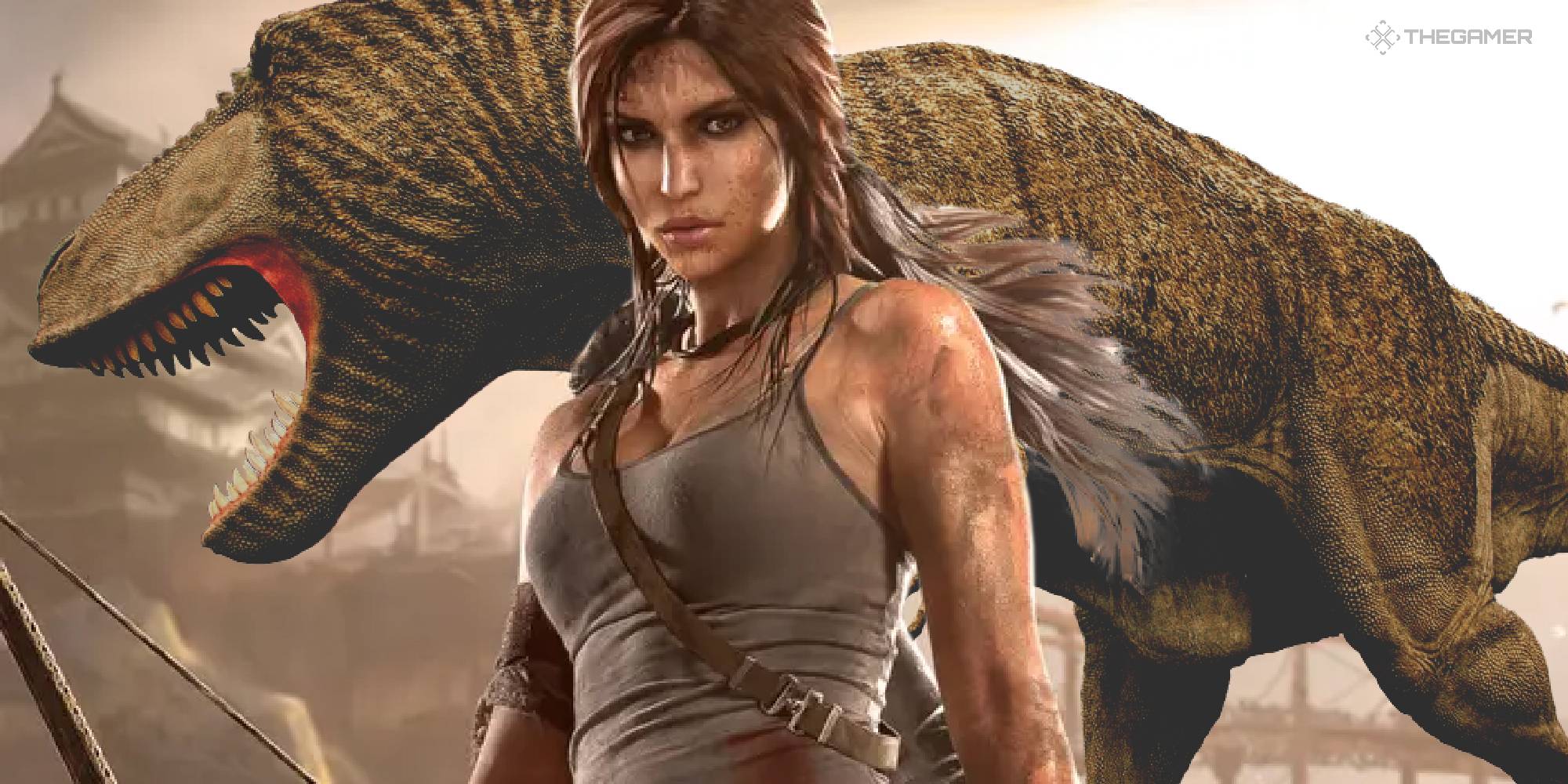 Lara croft dinosaur