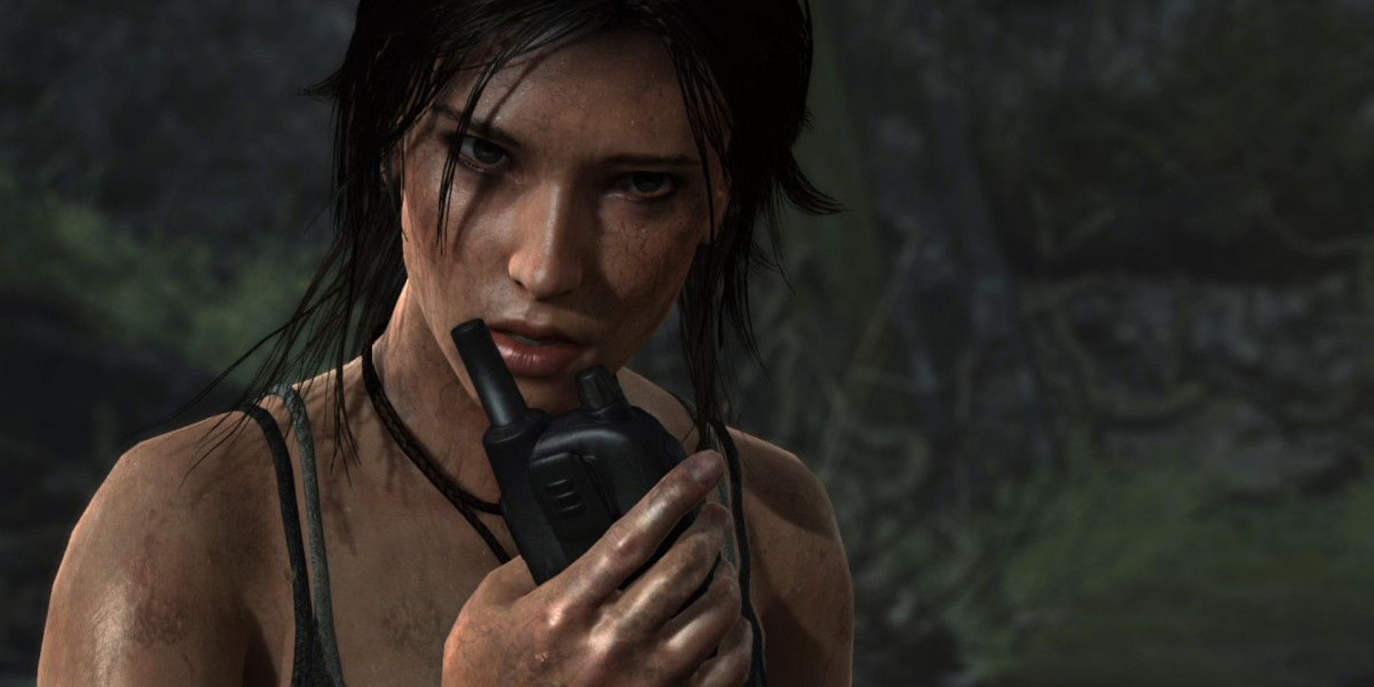Tomb Raider Screenshot Of Lara Croft Walkie Talkie