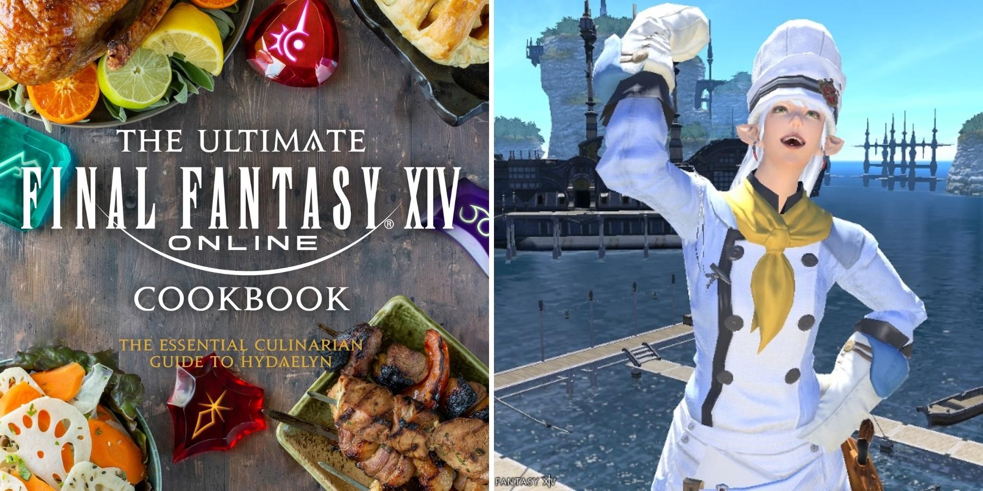 Ultimate Final Fantasy 14 Cookbook and Culinarian character from the game