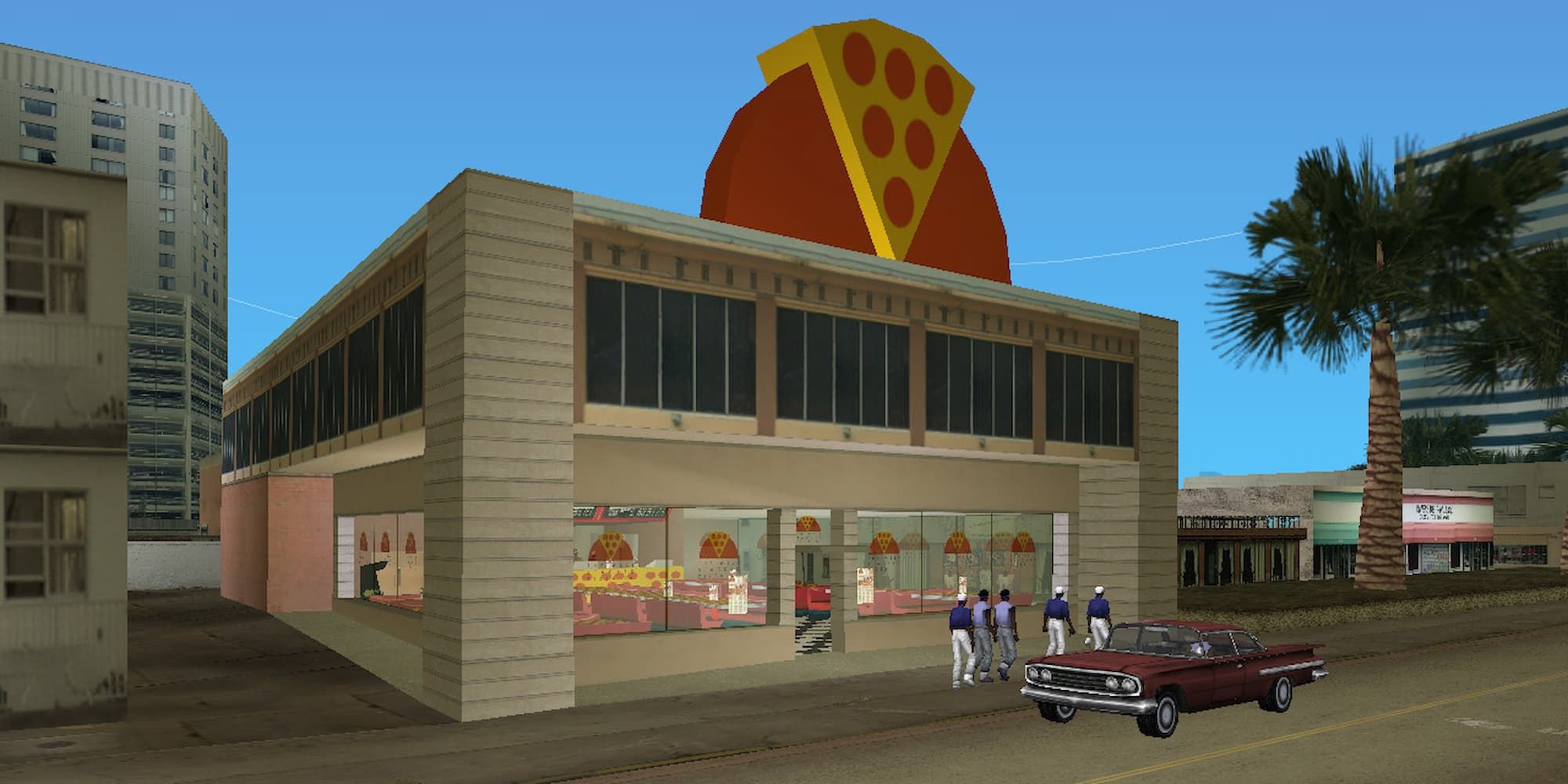Outside shot of a Well-Stacked Pizza restaurant in GTA VC