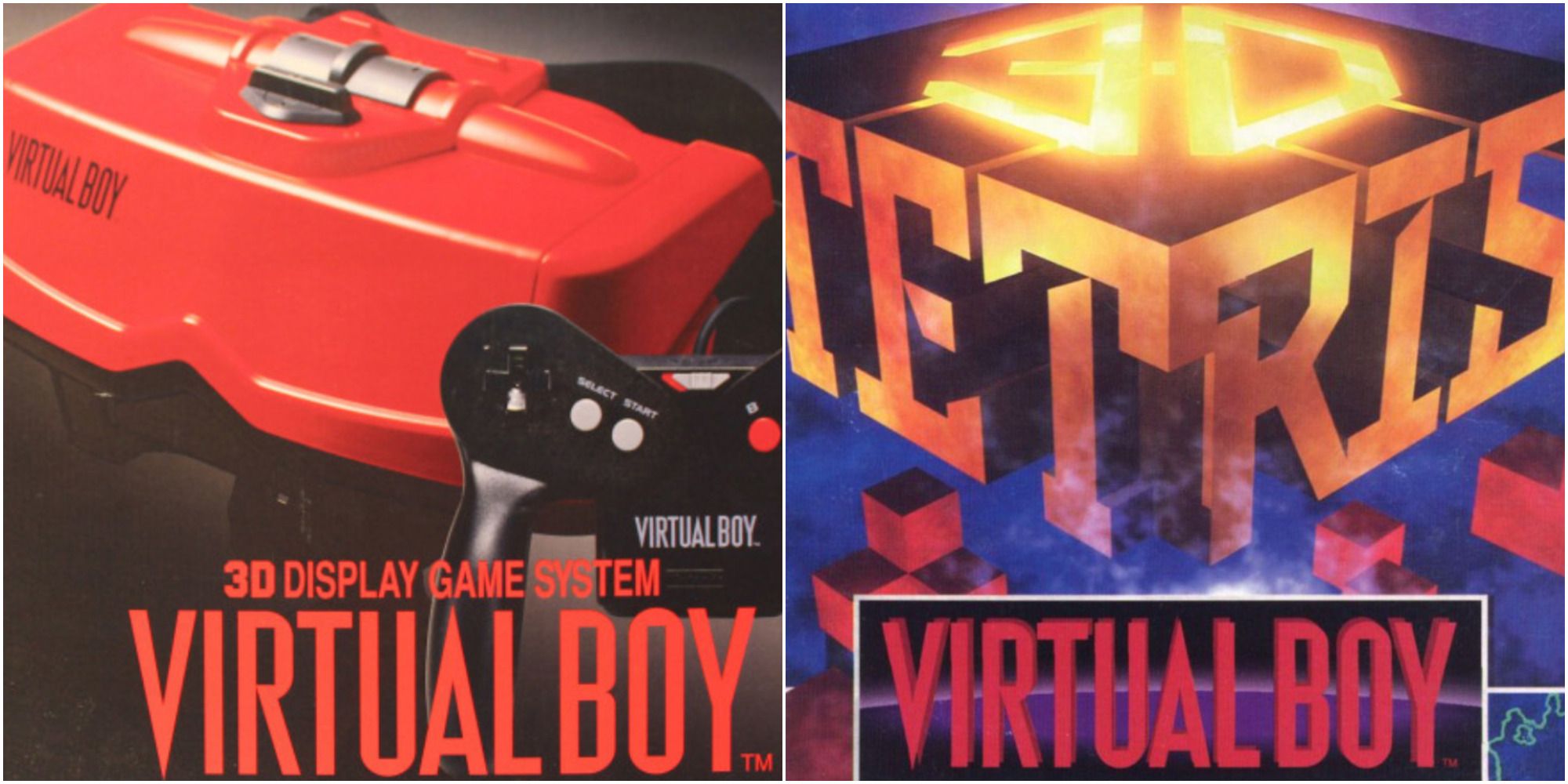  Box for Virtual Boy Console  & 3D Tetris cover art