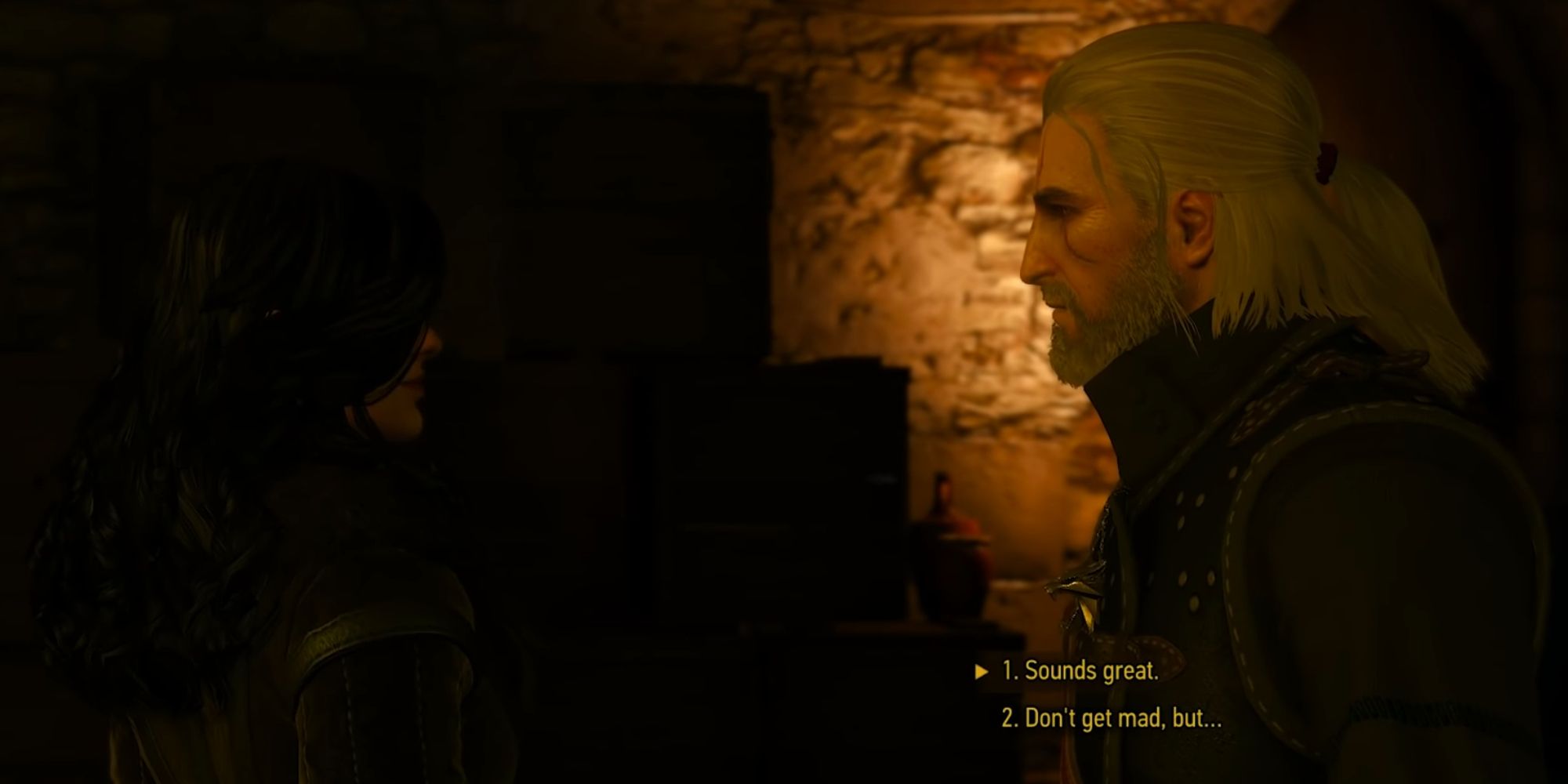 Witcher 3 Screenshot Of Yen and Geralt Talking