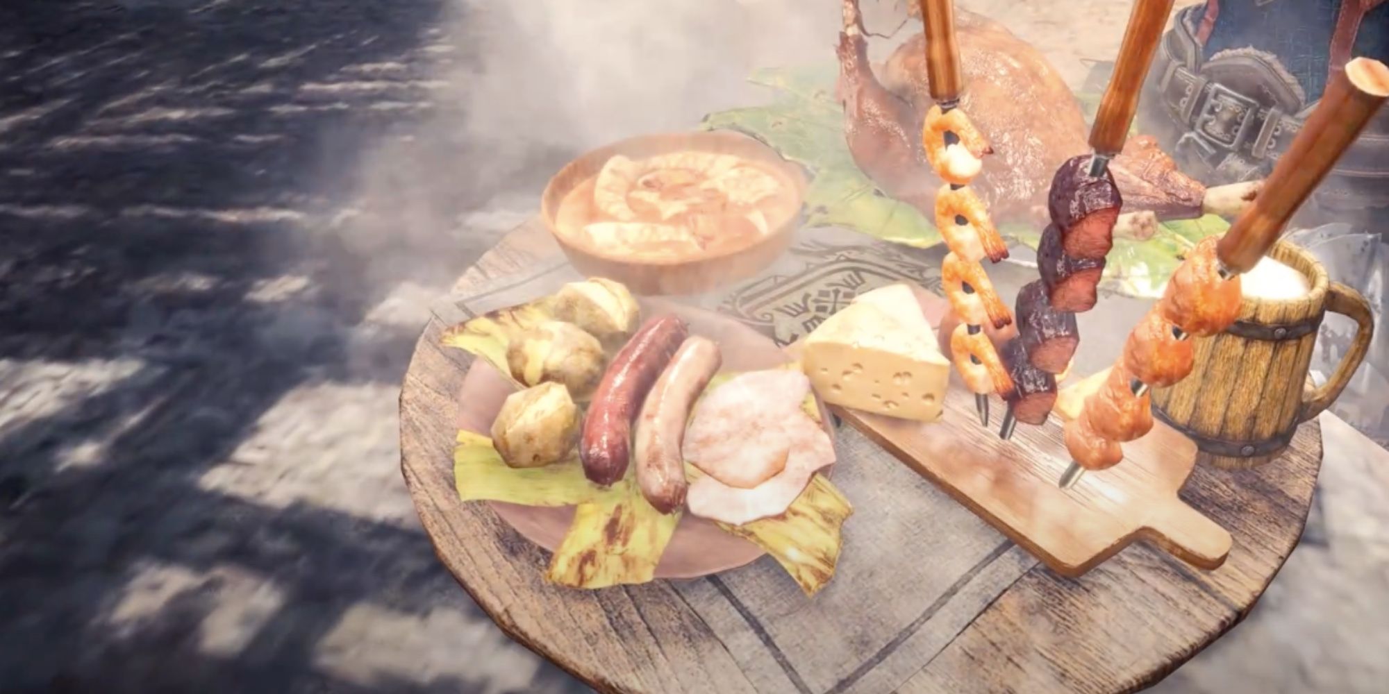 a meal from the canteen in monster hunter world