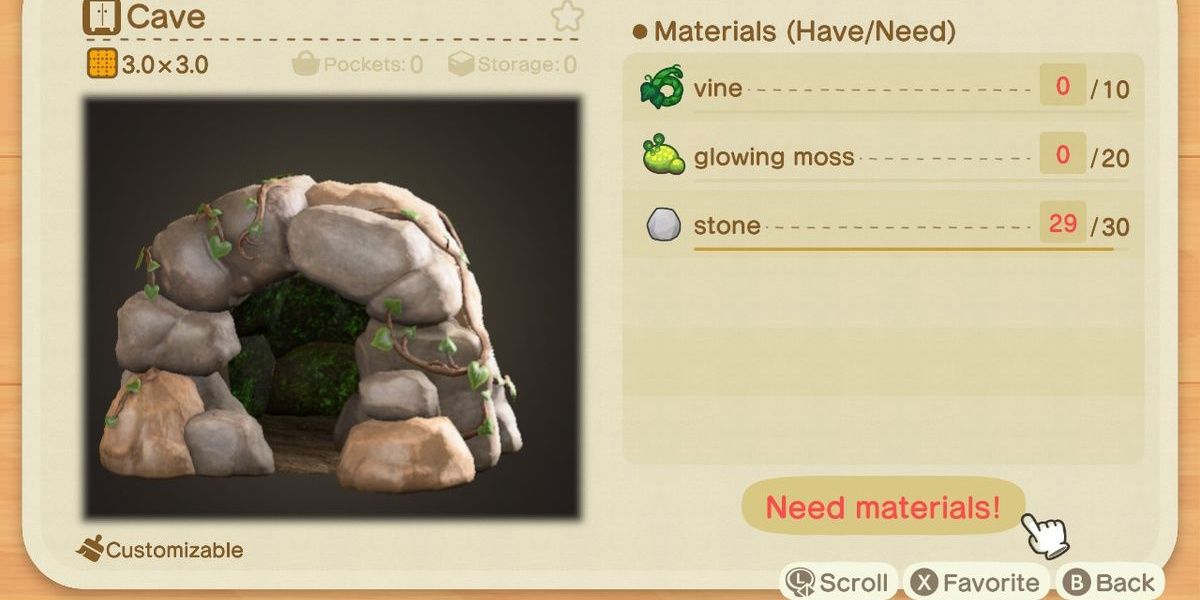 Animal Crossing New Horizons DIY Crafting Cave