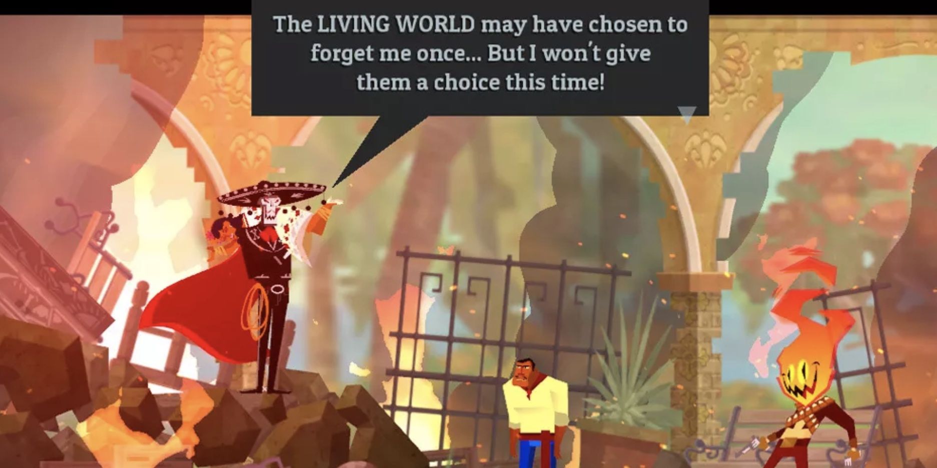 carlos calaca and characters in guacamelee