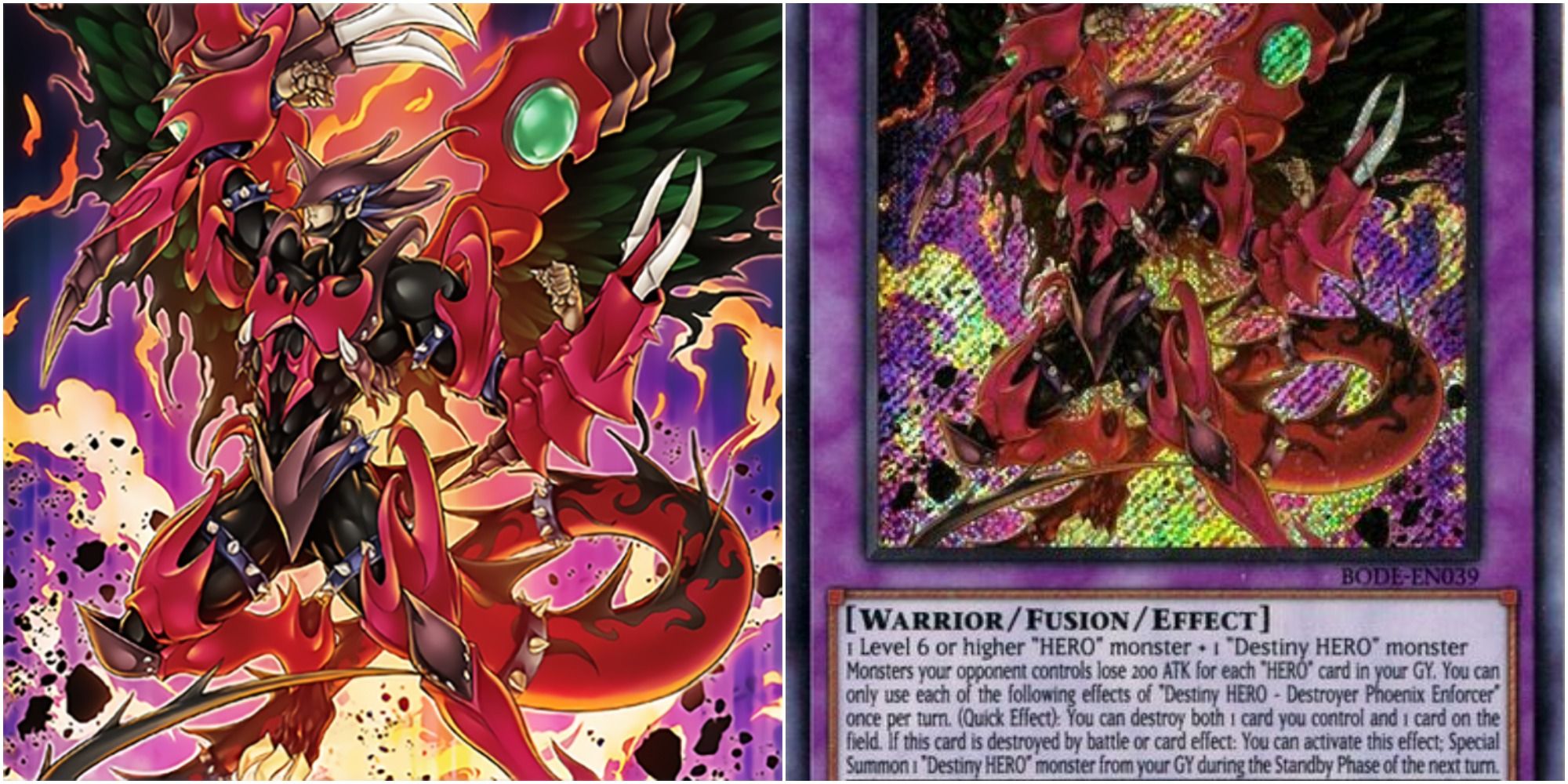 destiny hero destroyer phoenix enforcer card art and text