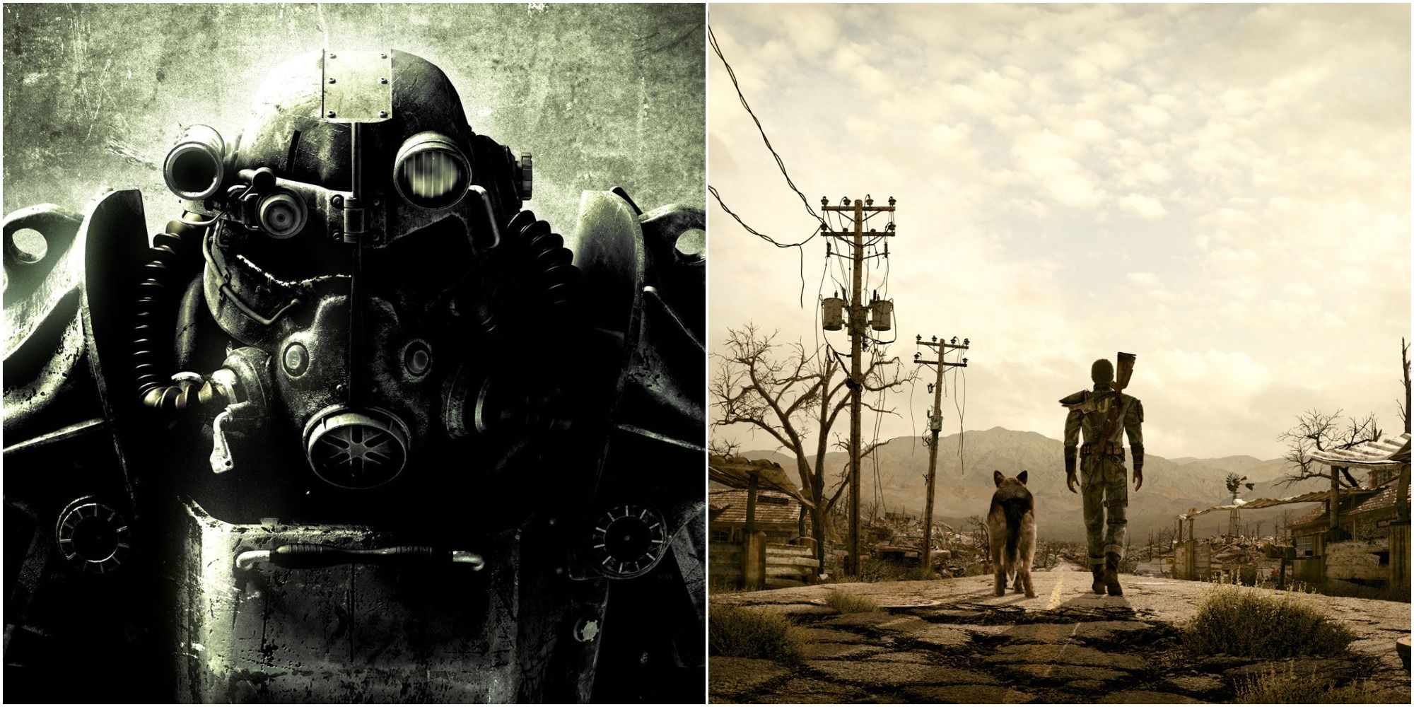 A collage showing cover art from Fallout 3