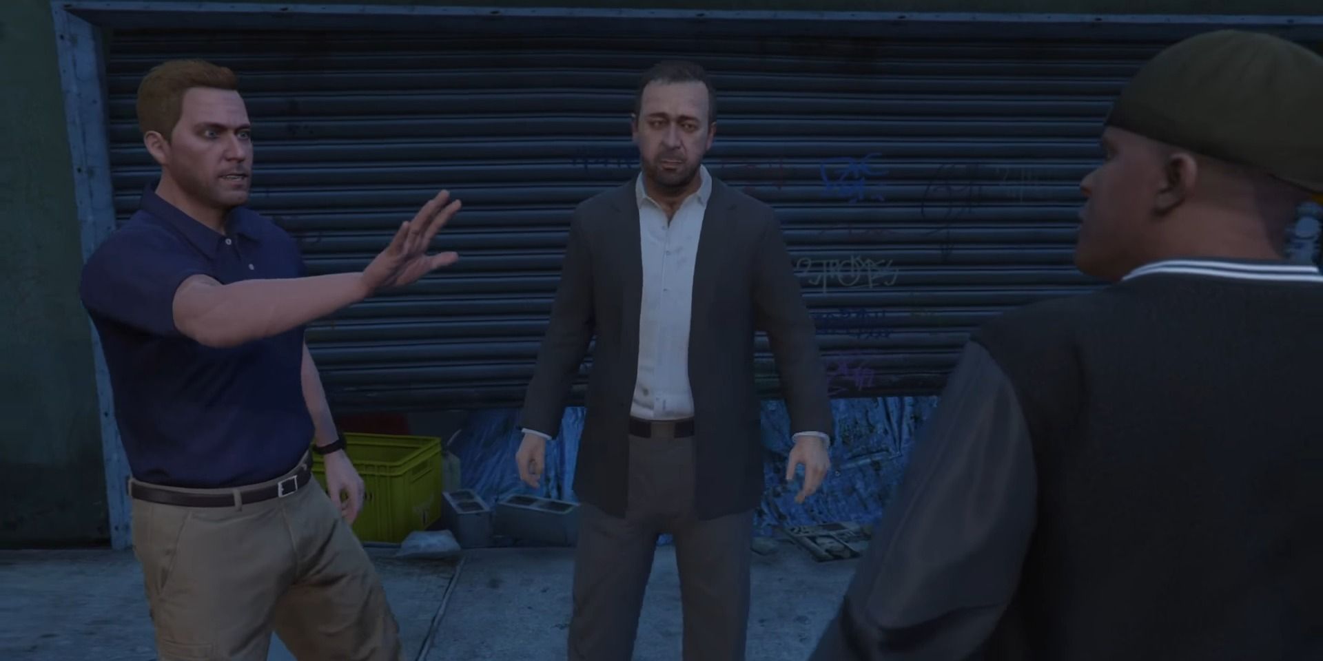 Franklin being asked by FIB agents to kill Trevor in Grand Theft Auto 5
