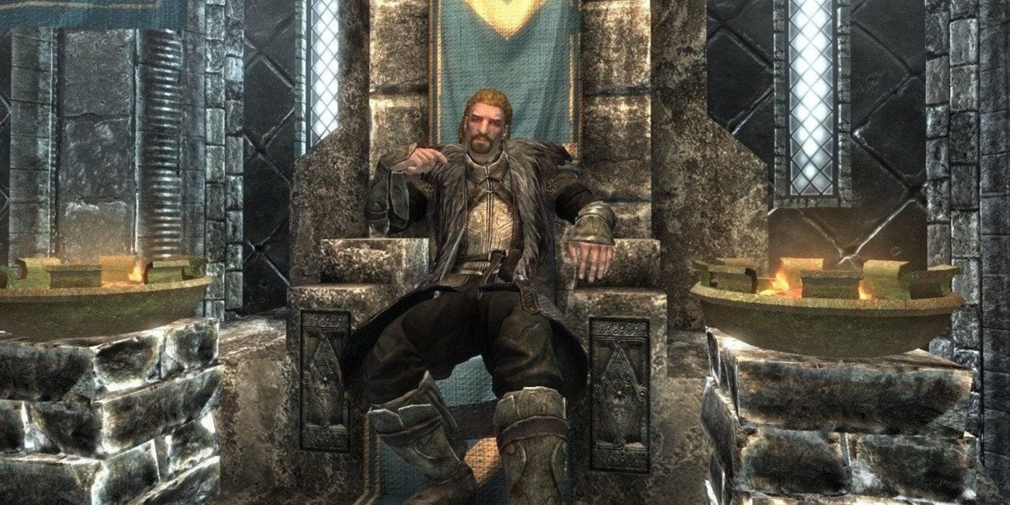 Skyrim Jarl Ulfric Sitting On A Throne