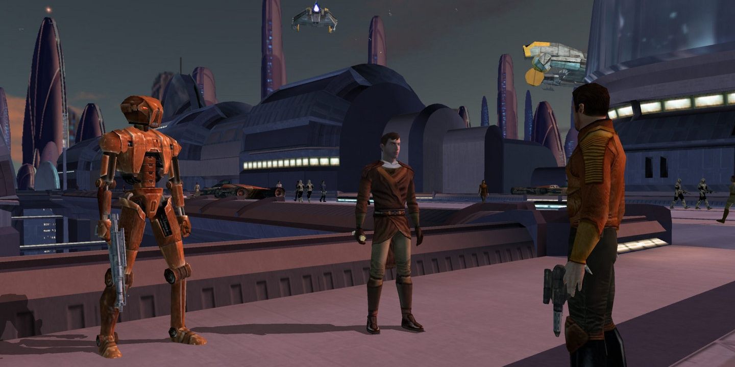 A screenshot showing gameplay in Star Wars: Knights of the Old Republic