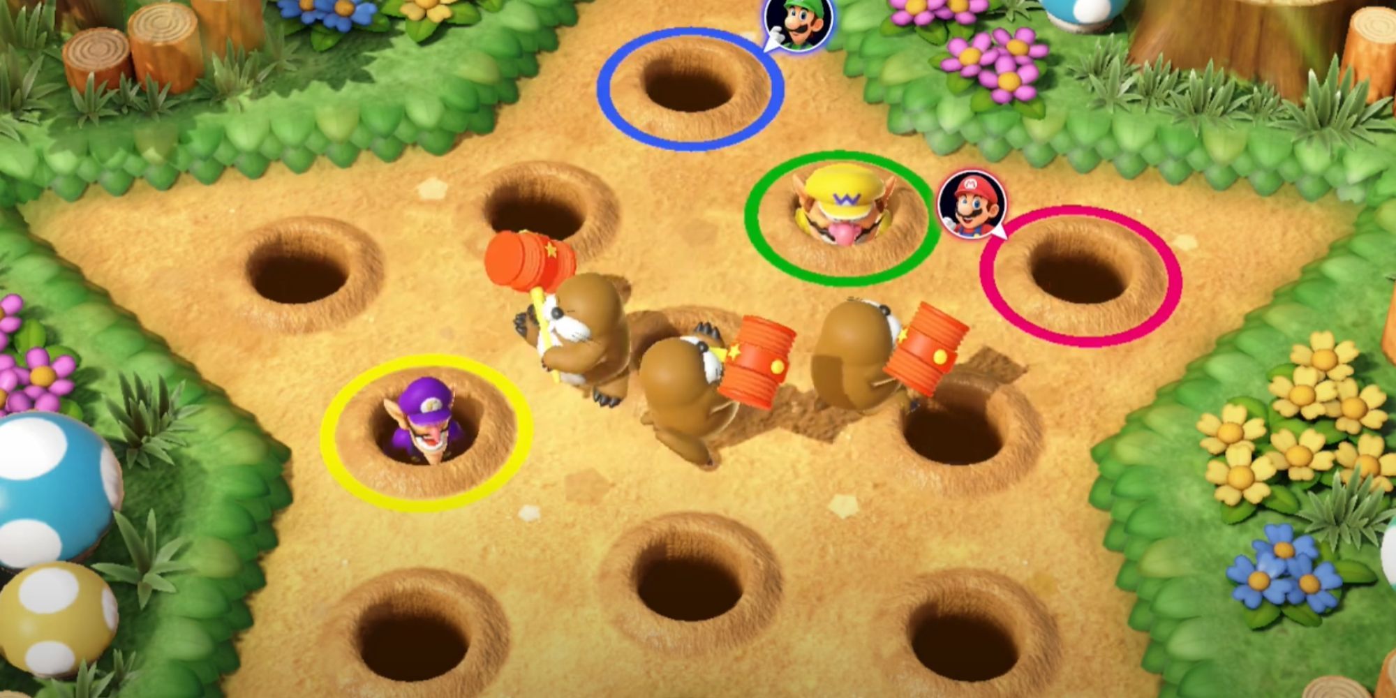 mario_party_superstars_monty's_revenge_mini_game_with_four_players
