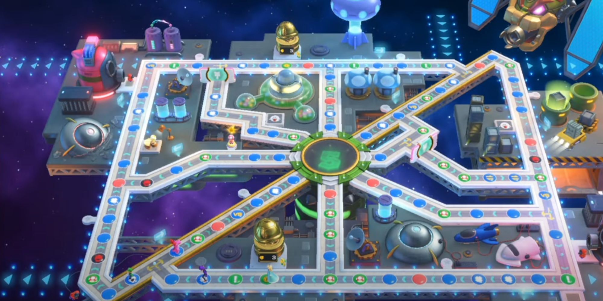 Sci fi themed Space Land board game from Mario Party Superstars