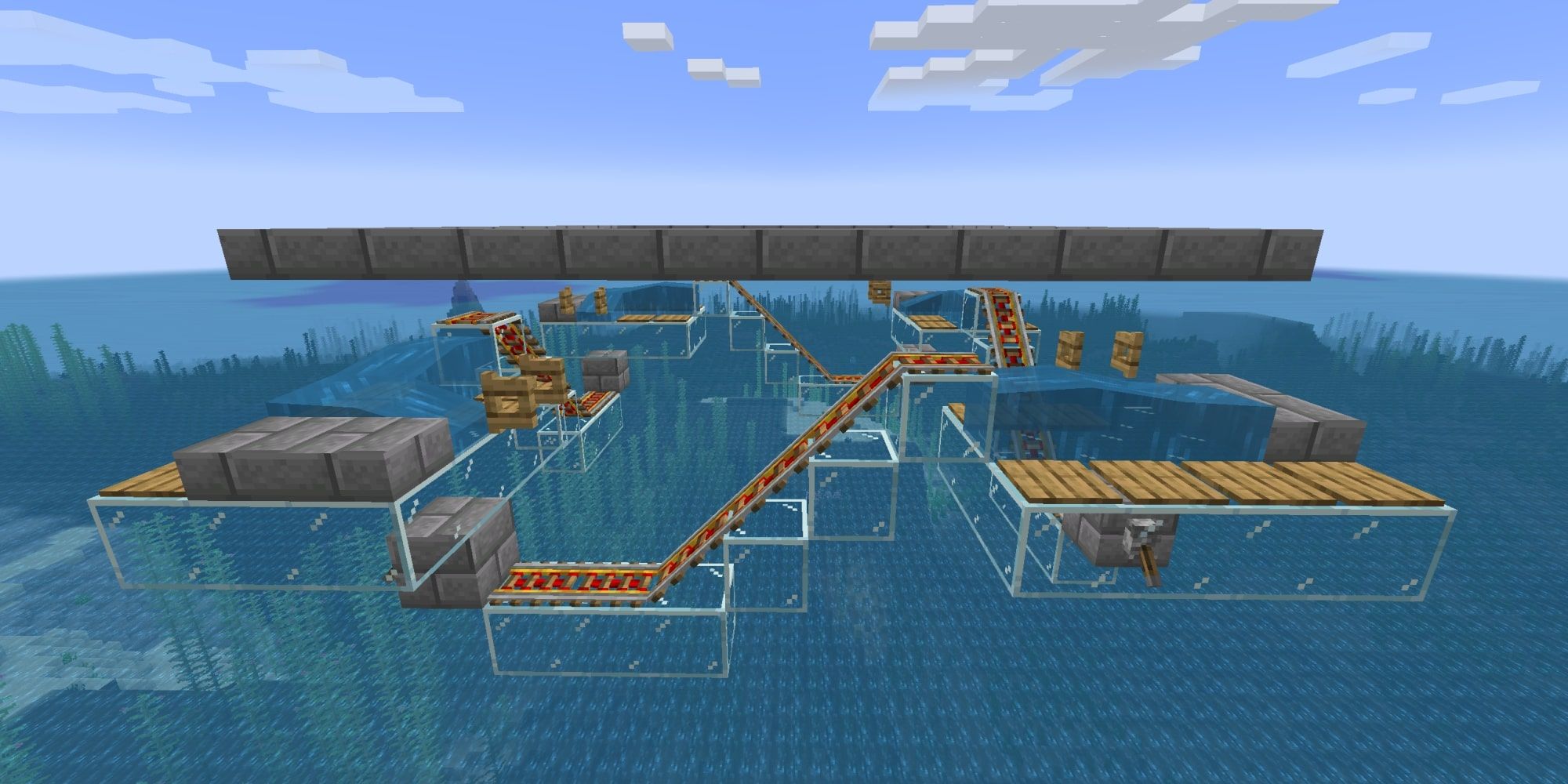 Minecraft Iron Farm Track Roof