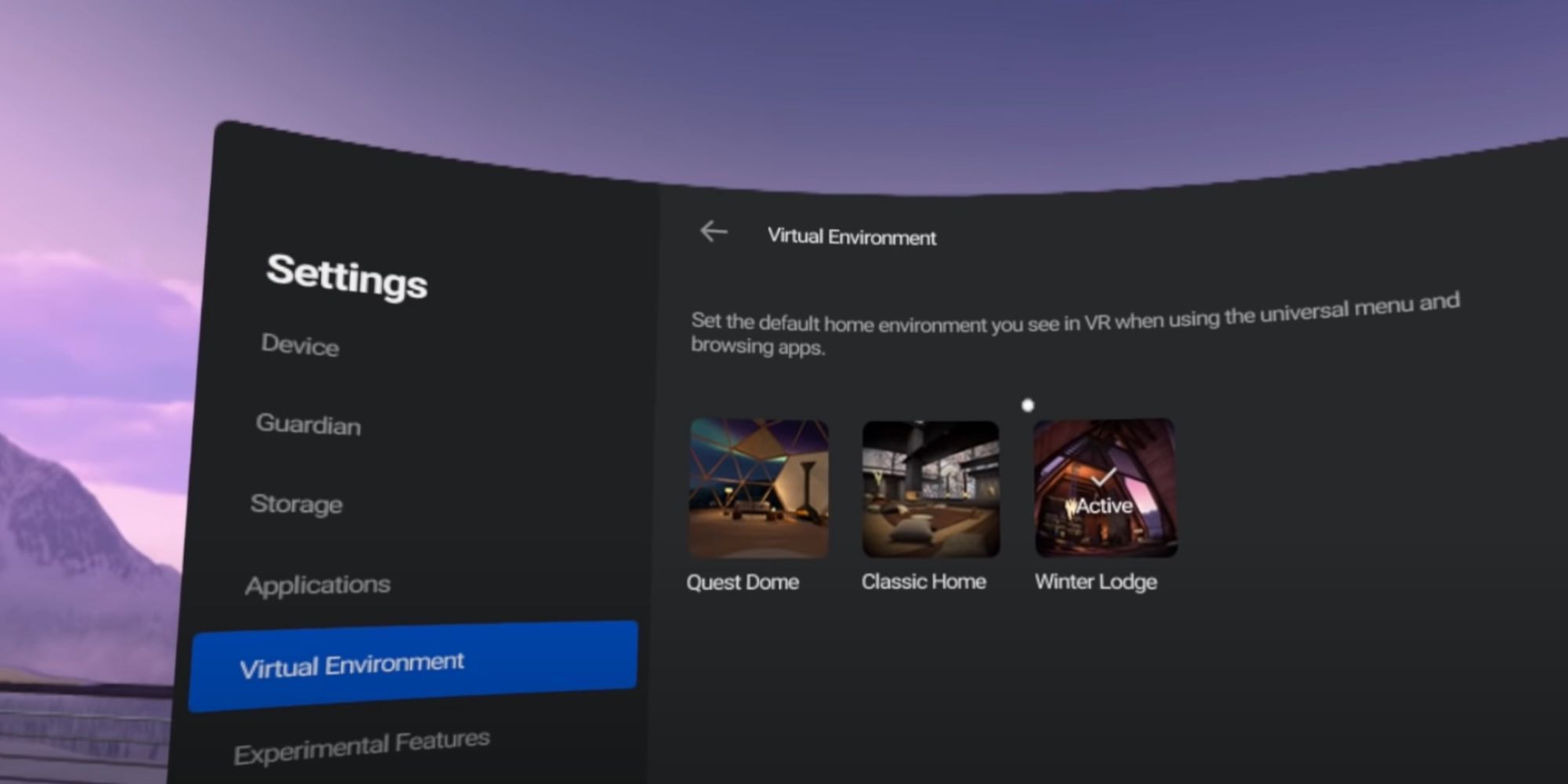 Change oculus quest clearance home